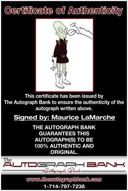 Maurice Lamarche — Maurice Lamarche authentic signed celebrity 8x10 W/Cert Autographed A0010, image 2