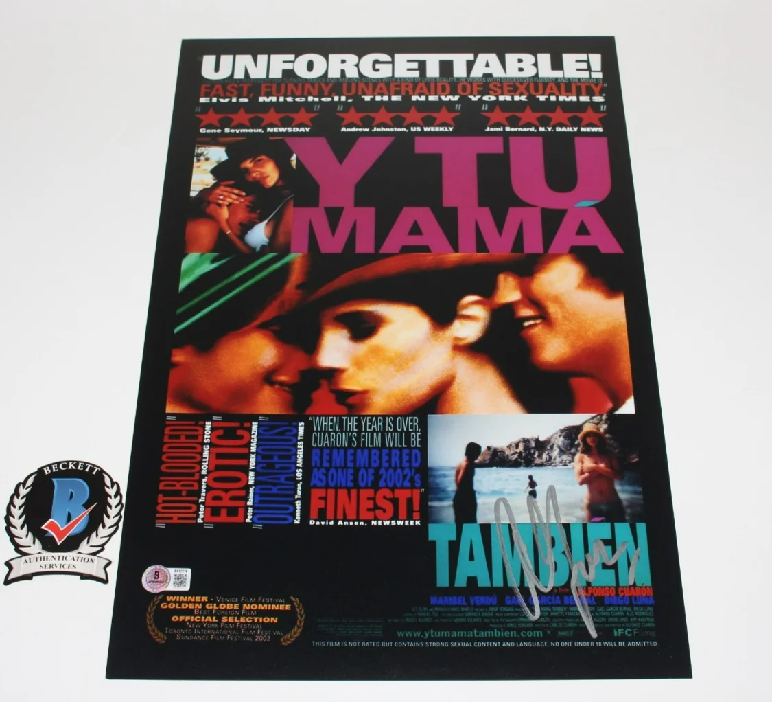 Alfonso Cuaron — ALFONSO CUARON SIGNED 'Y TU MAMA TAMBIEN' 12x18 MOVIE POSTER 2 BECKETT COA, изображение 3