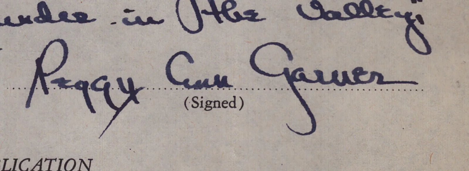 Peggy Ann Garner — PEGGY ANN GARNER - AUTOGRAPH RESUME SIGNED, image 2
