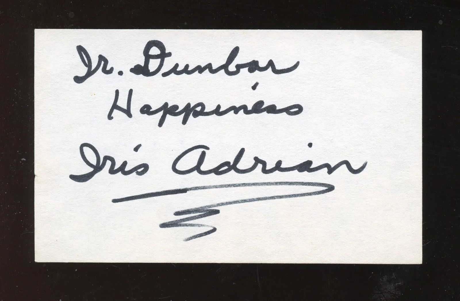 Signed Card: Actress IRIS ADRIAN Ziegfeld Follies, Gangsta' Moll, DISNEY Charm, изображение 2