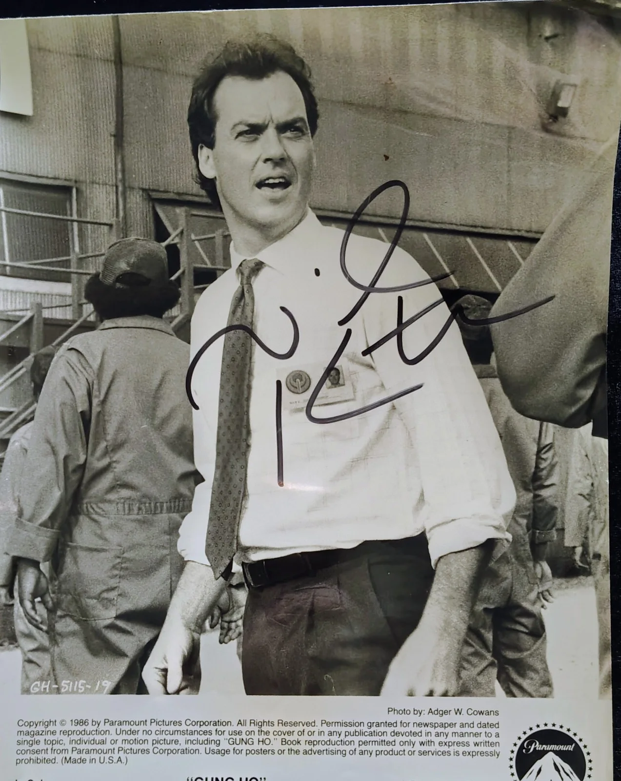 ​VINTAGE Michael Keaton Signed Autograph 1986 Gung Ho Original Studio Press...