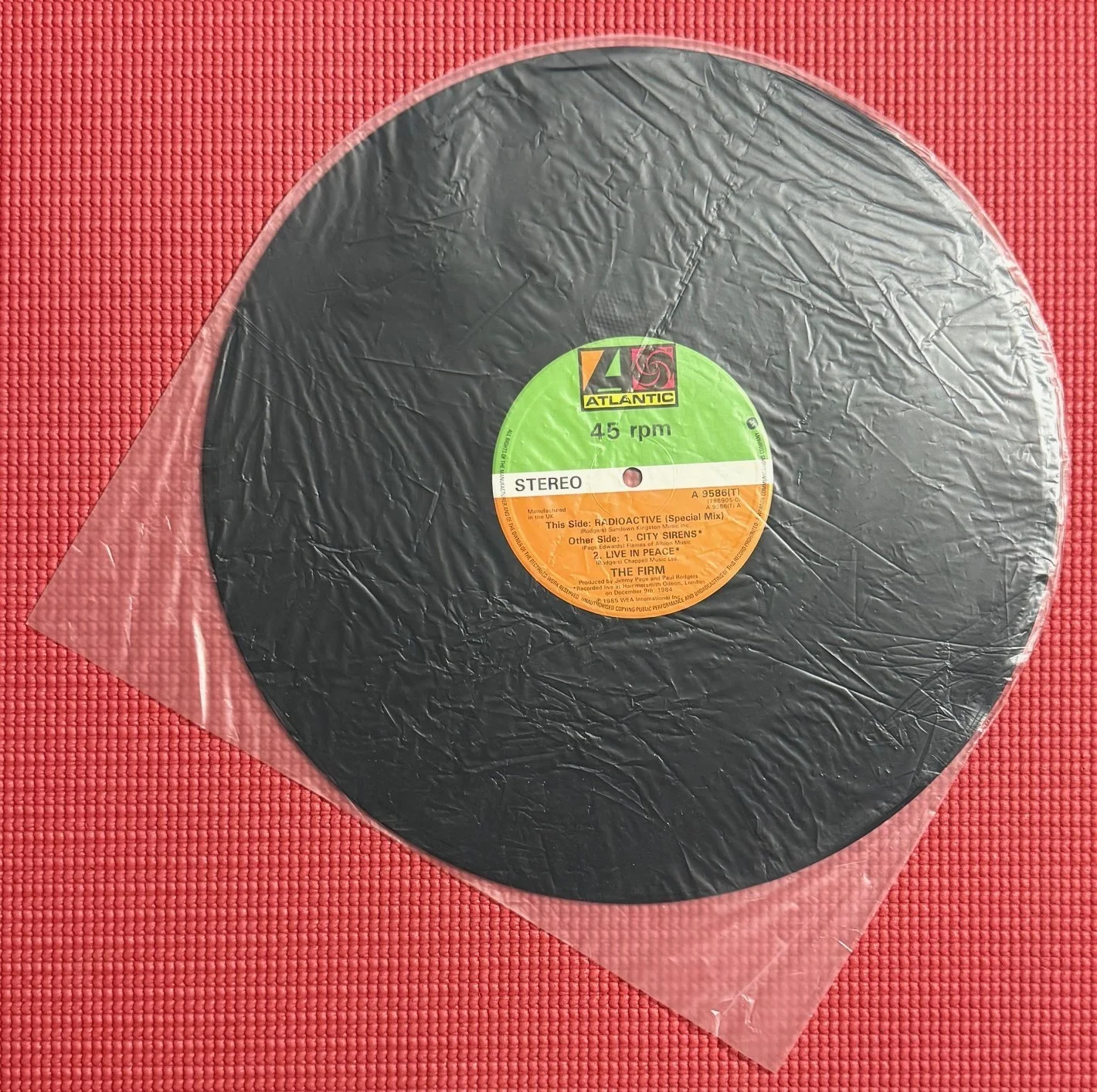 BECKETT signed PAUL RODGERS autographed "RADIOACTIVE" 12" Single THE FIRM ZEP, изображение 5