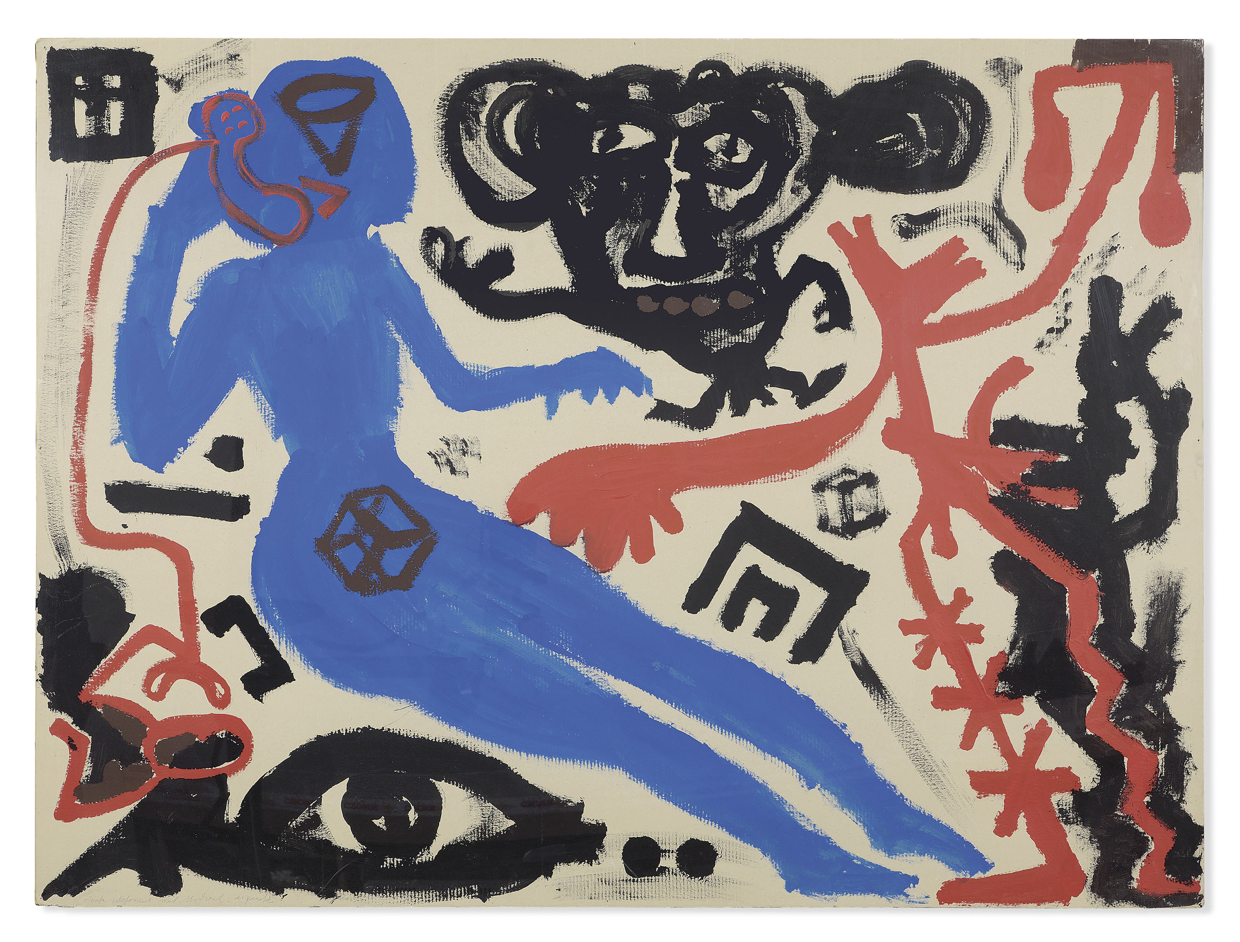 A.R. Penck — Пак разговаривает по телефону с Майклом (Puck разговаривает по телефону с Майклом)