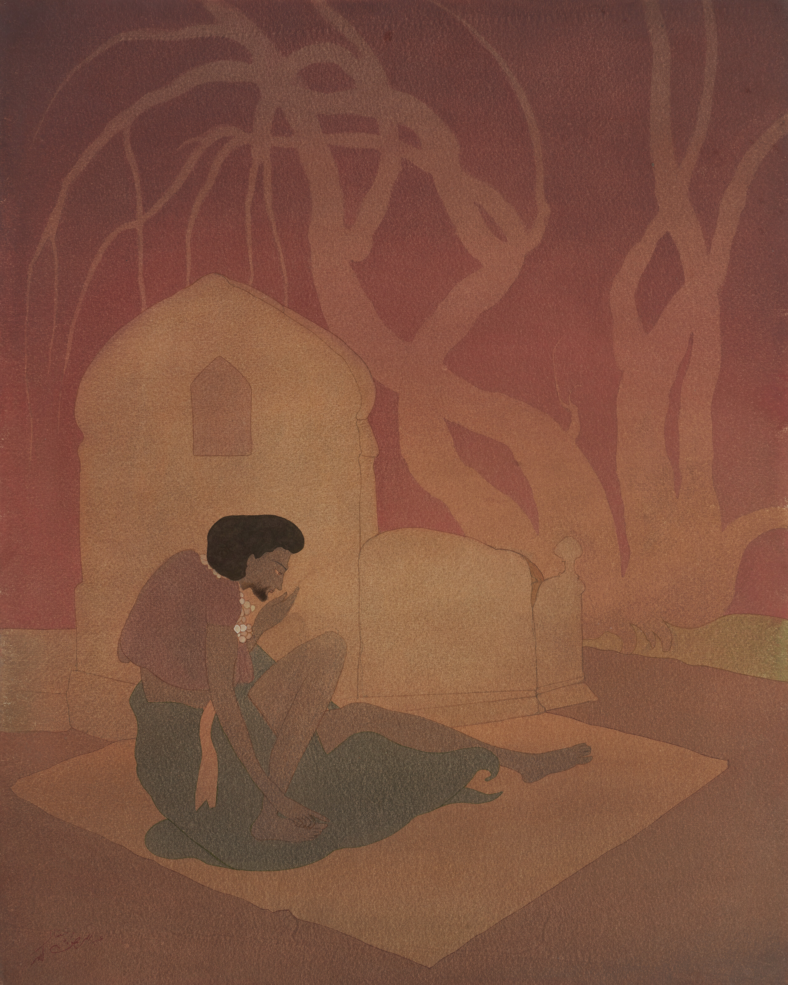 Abdur Rahman Chughtai — На могиле Лейлы