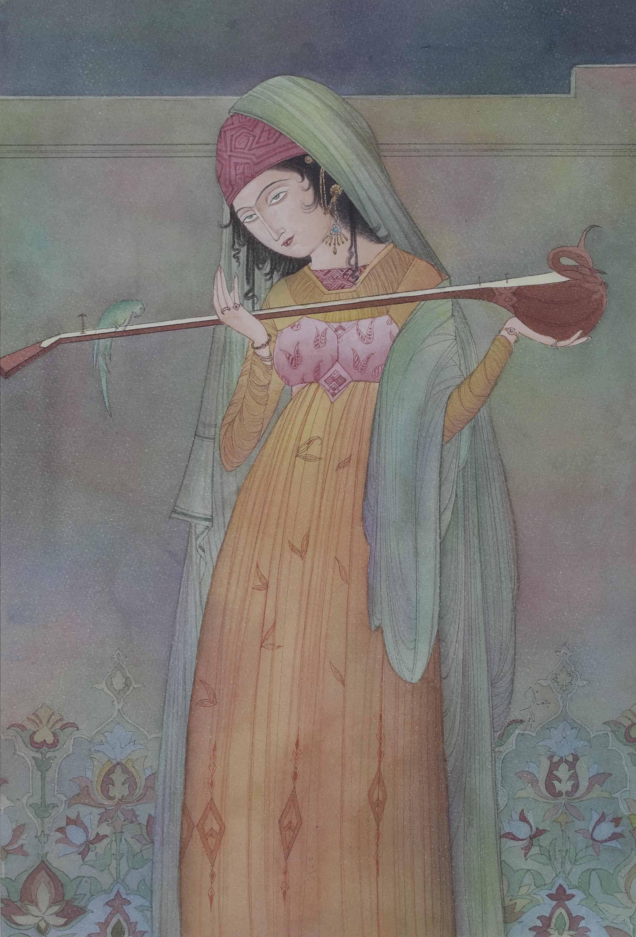 Abdur Rahman Chughtai — Без названия (Леди с Виной)