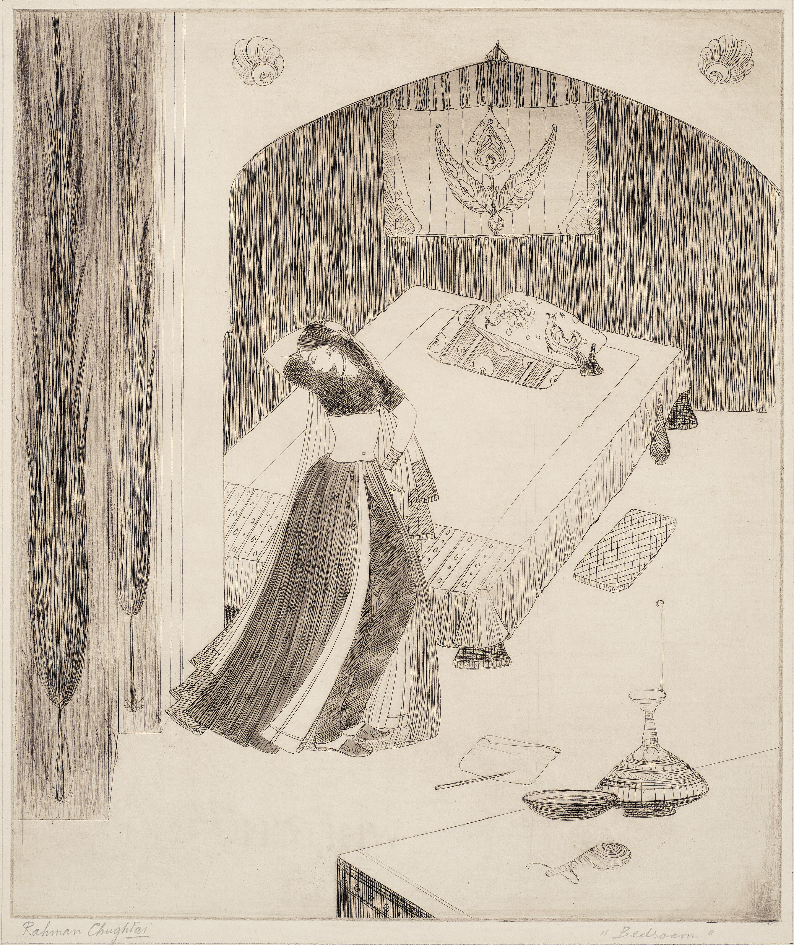 Abdur Rahman Chughtai — Спальня; Прялка, изображение 2