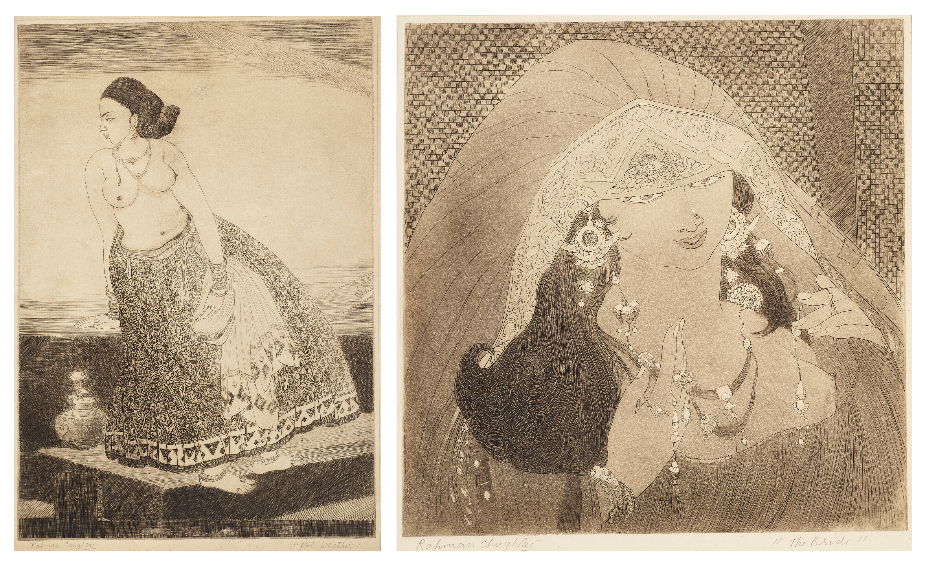 Abdur Rahman Chughtai — Невеста; Жаркая погода, изображение 1