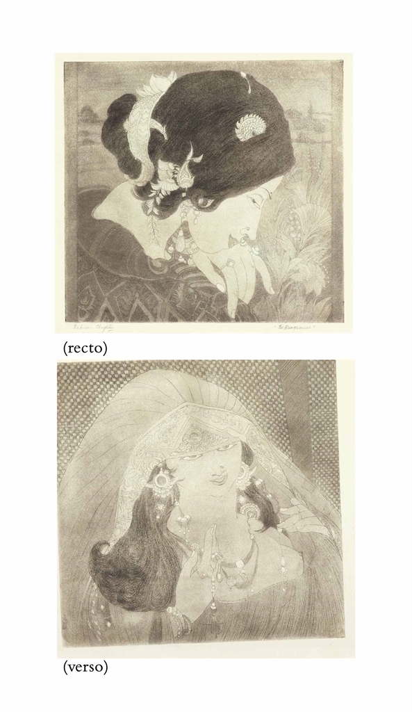 Abdur Rahman Chughtai — Аромат (прямая сторона); Без названия (Принцесса) (оборотная сторона)