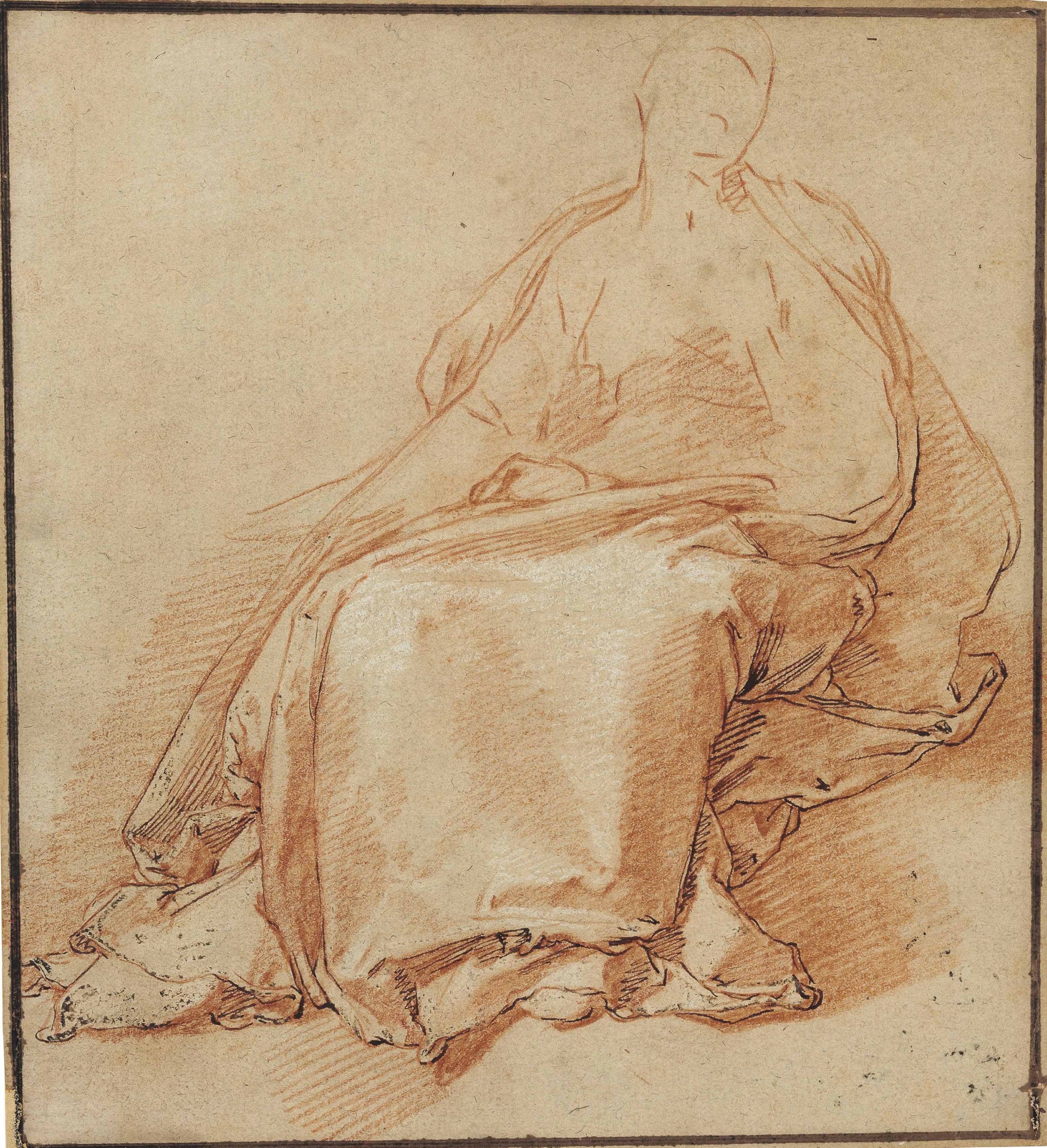 Abraham Bloemaert — Сидящая, задрапированная фигура