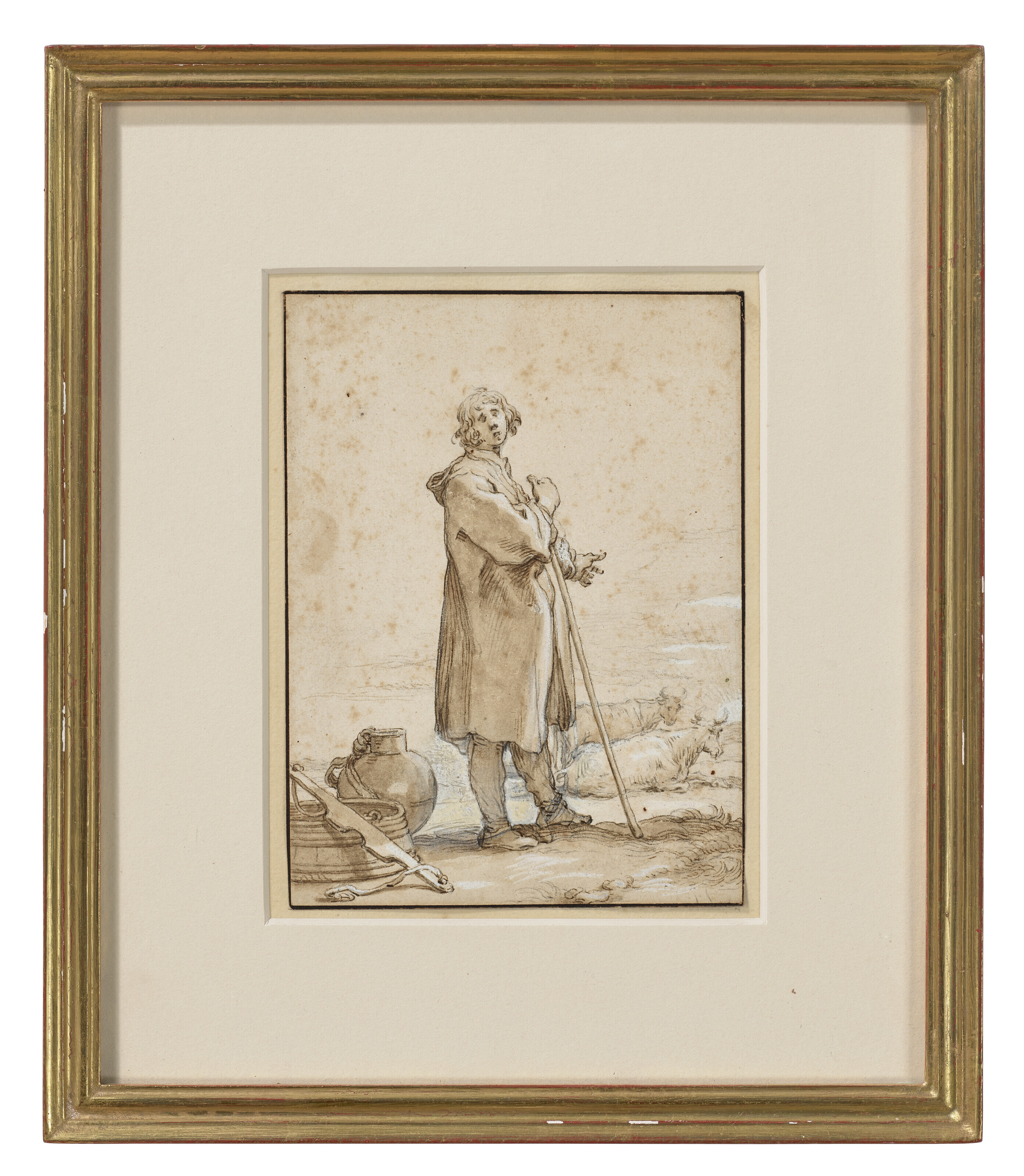 Abraham Bloemaert — Пастух у маслобойки указывает на двух коров, изображение 2