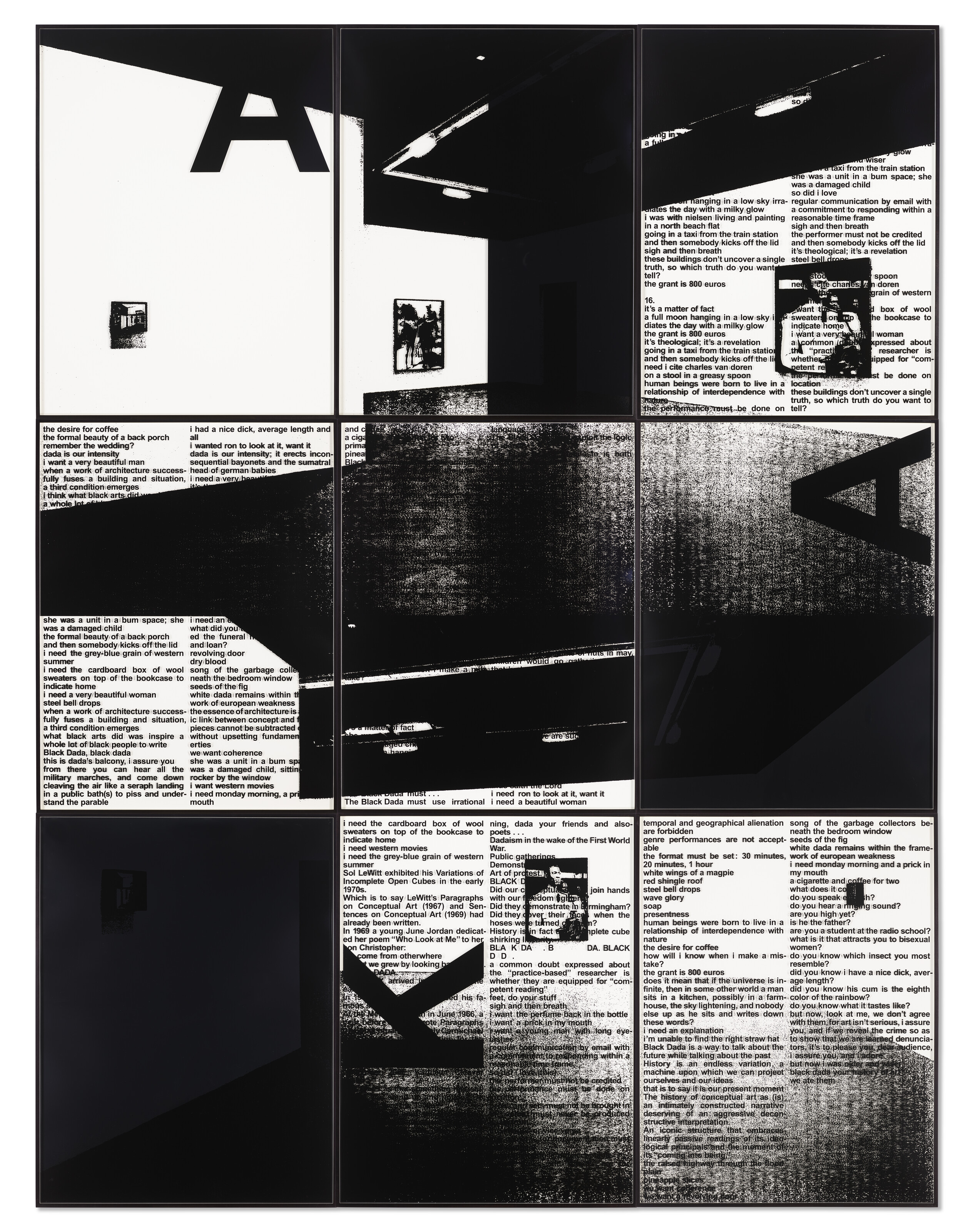 Adam Pendleton — Черный Дада (инсталляция "Виды кухни", 2010)