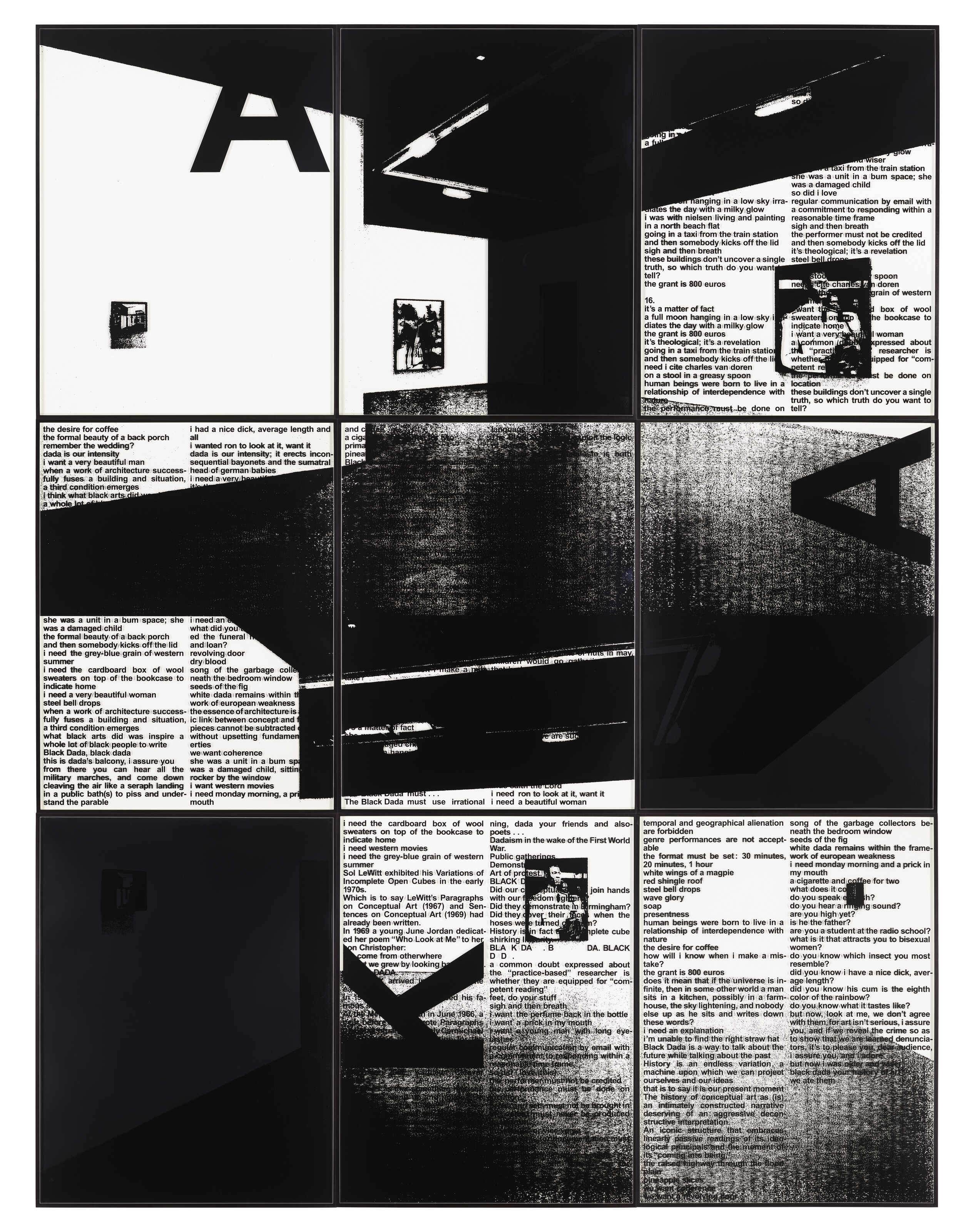 Adam Pendleton — Черный Дада (инсталляция "Виды кухни", 2010)