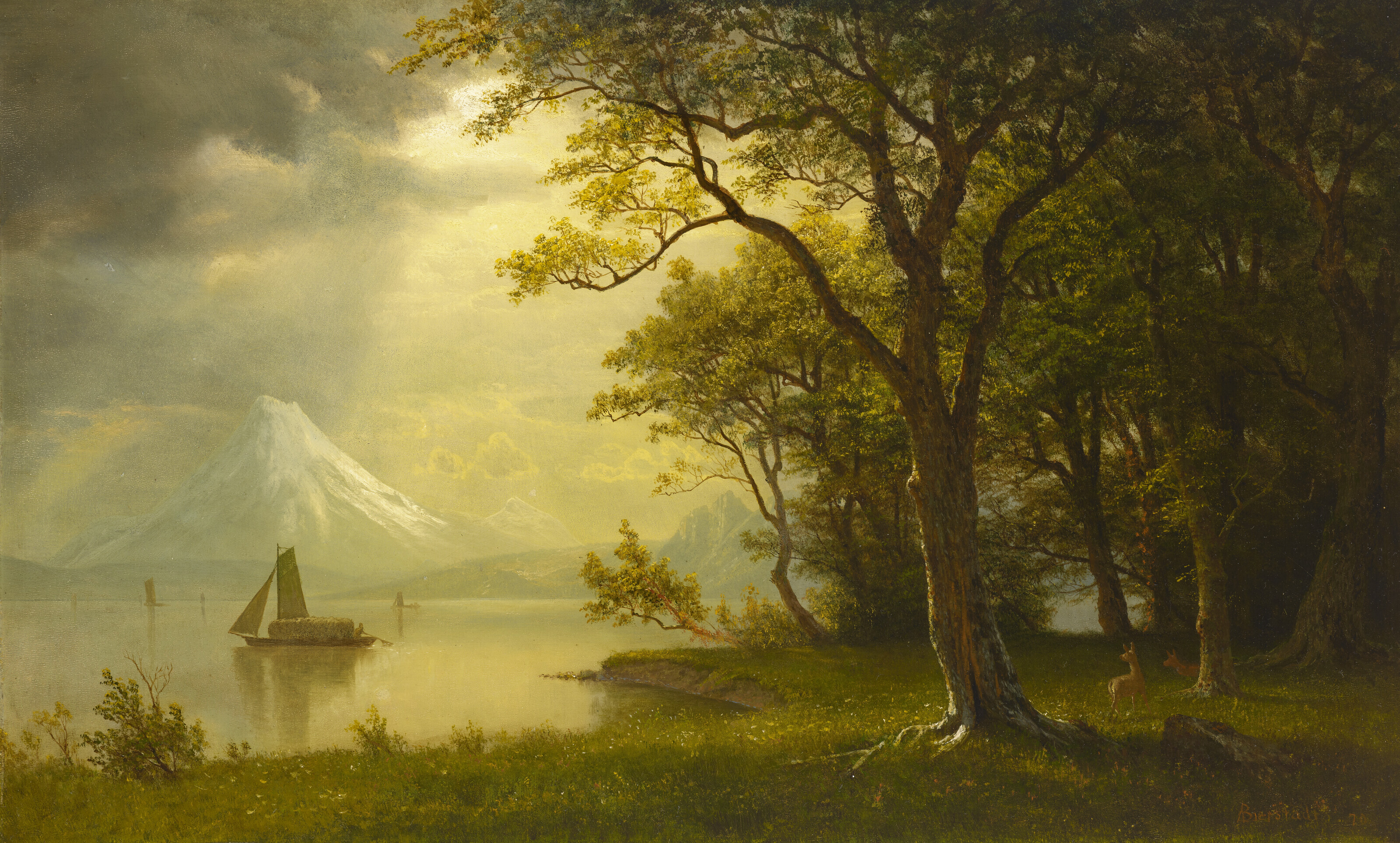 Albert Bierstadt — Маунт-Худ, река Колумбия, изображение 1