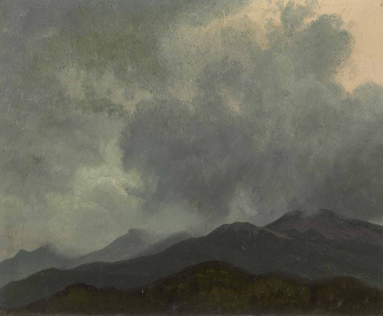 Albert Bierstadt — Неспокойные облака, Белые горы, Нью-Гэмпшир