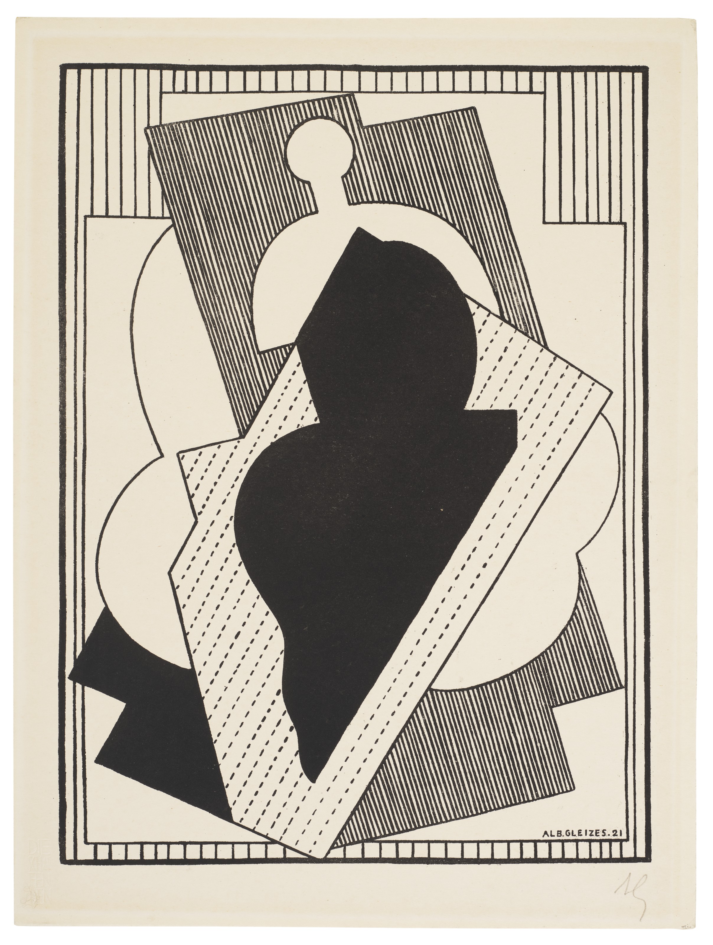 Albert Gleizes — Кубистическая композиция (центр нуар) из "Die Schaffenden"