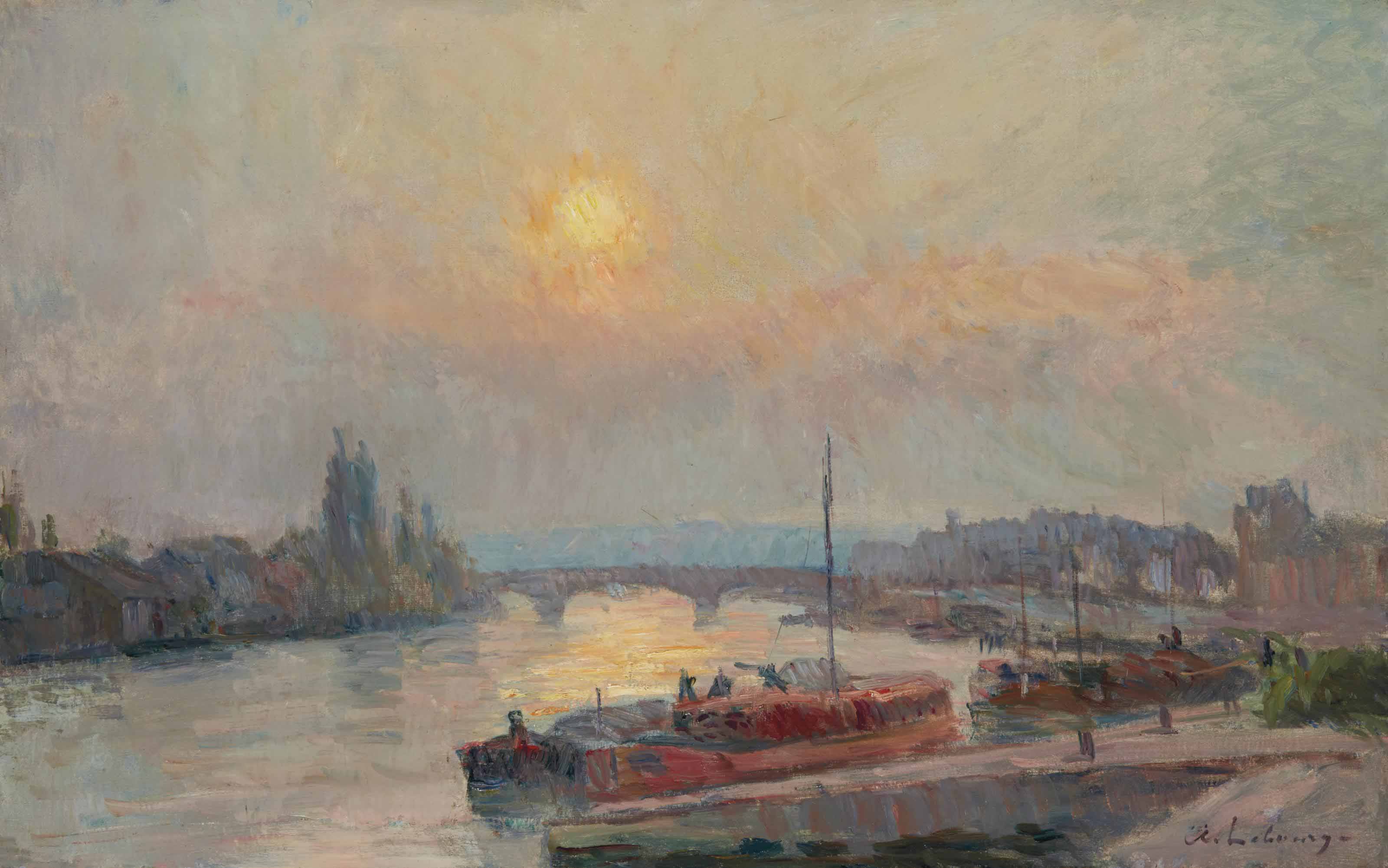 Albert Lebourg — Набережная Сены в Руане, солей кушан