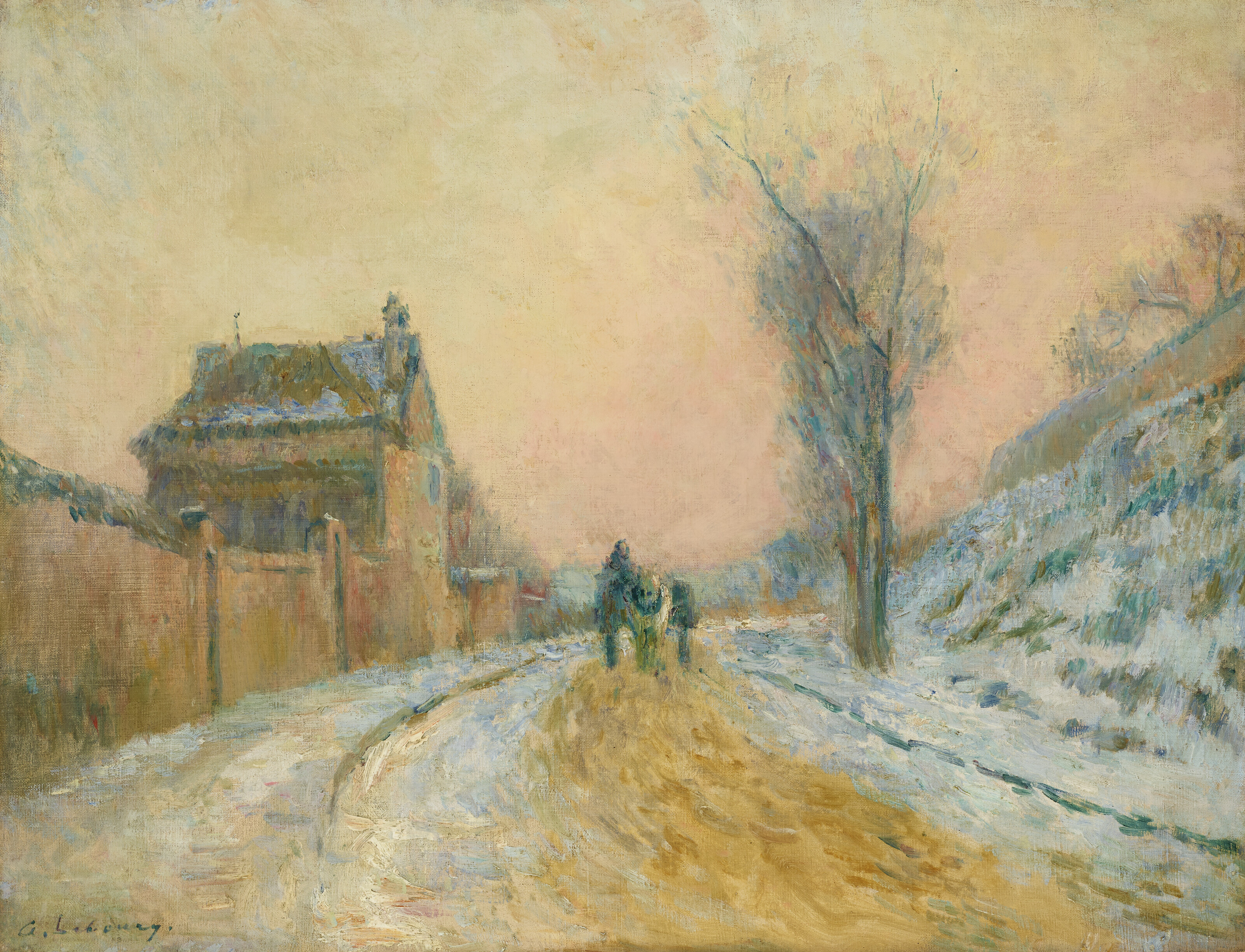 Albert Lebourg — Ла-шарретт-данс-ла-неж, на трассе Мон-Гарган (Руан), изображение 1