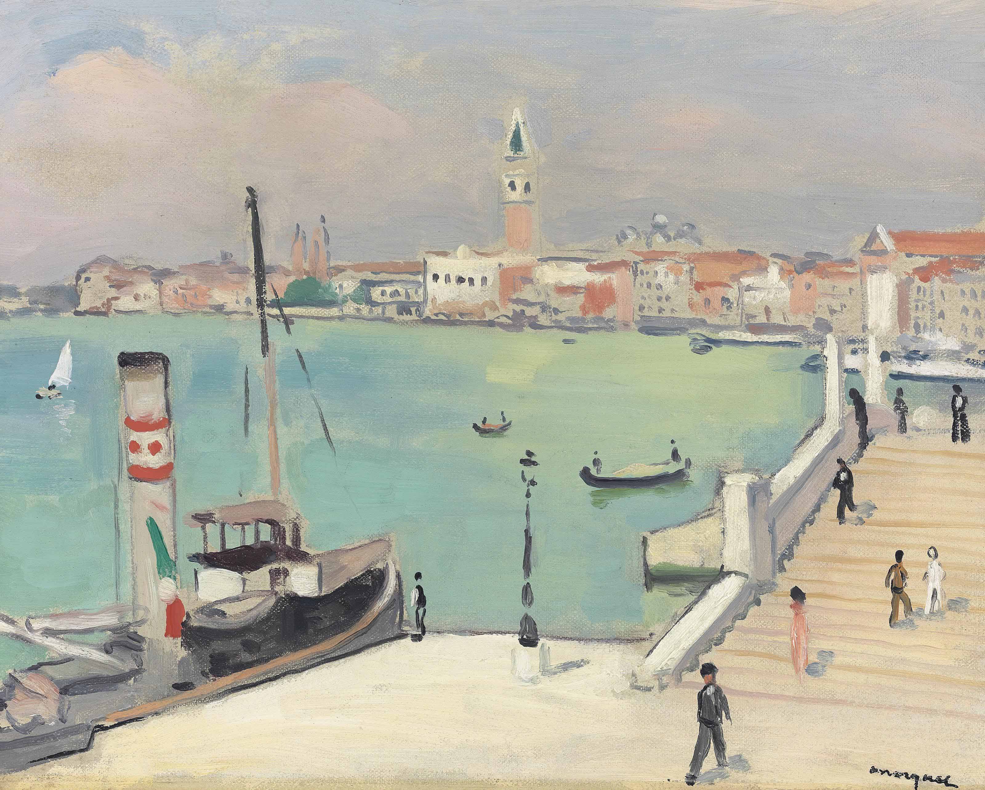 Albert Marquet — Венеция, набережная Эсклавонов, памятник на набережной