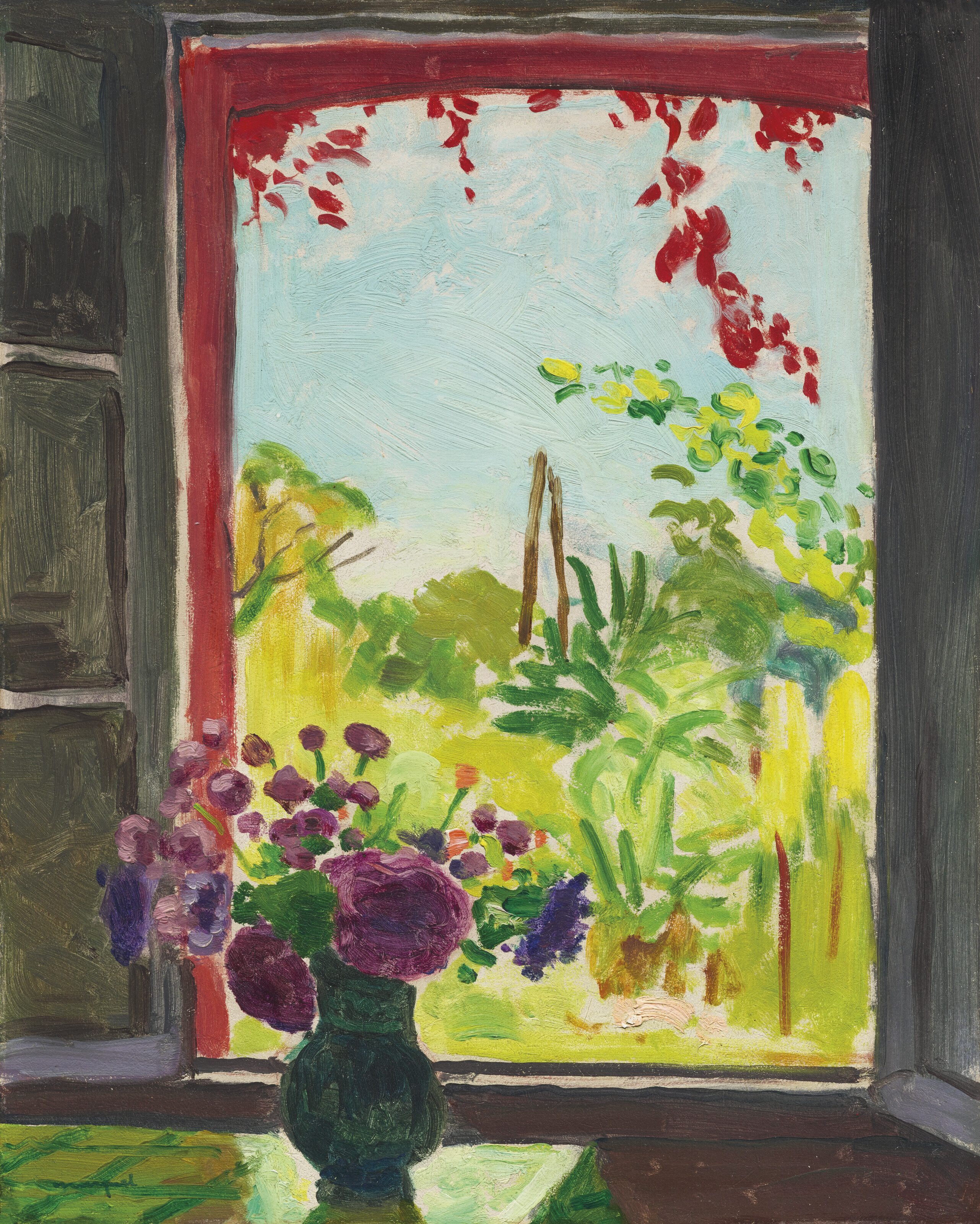 Albert Marquet — Букет на столе у окна в Мерикуре, изображение 1