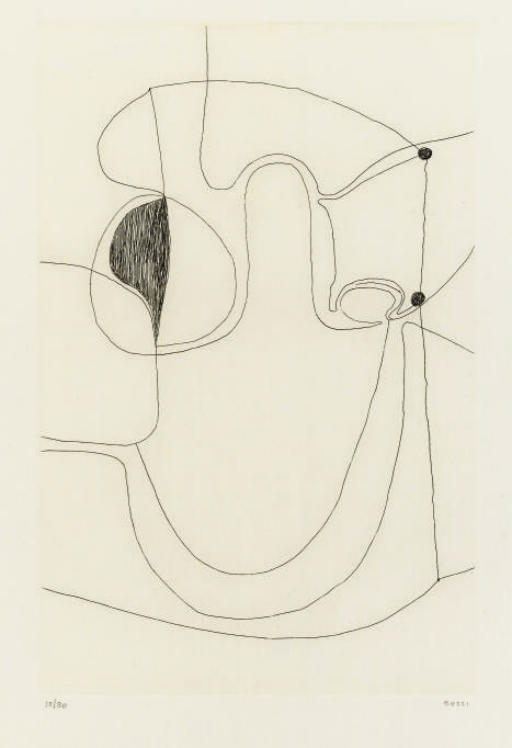 Alberto Burri — Аквафорте 1 из серии 7 аквафорти (Кальвези, стр. 134)