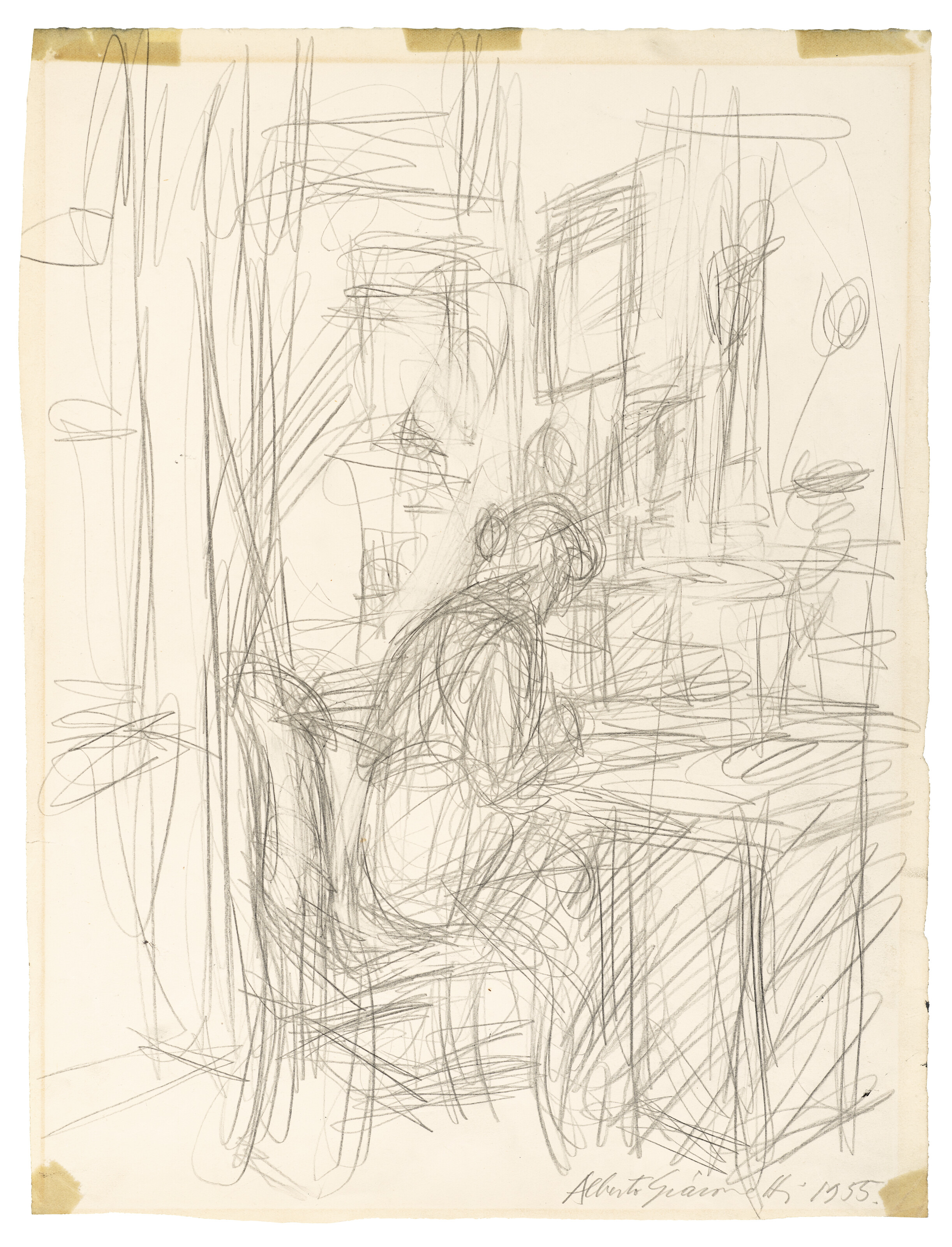 Alberto Giacometti — Печать ( справа ); Аннотации и схемы форм ( сзади ), изображение 2