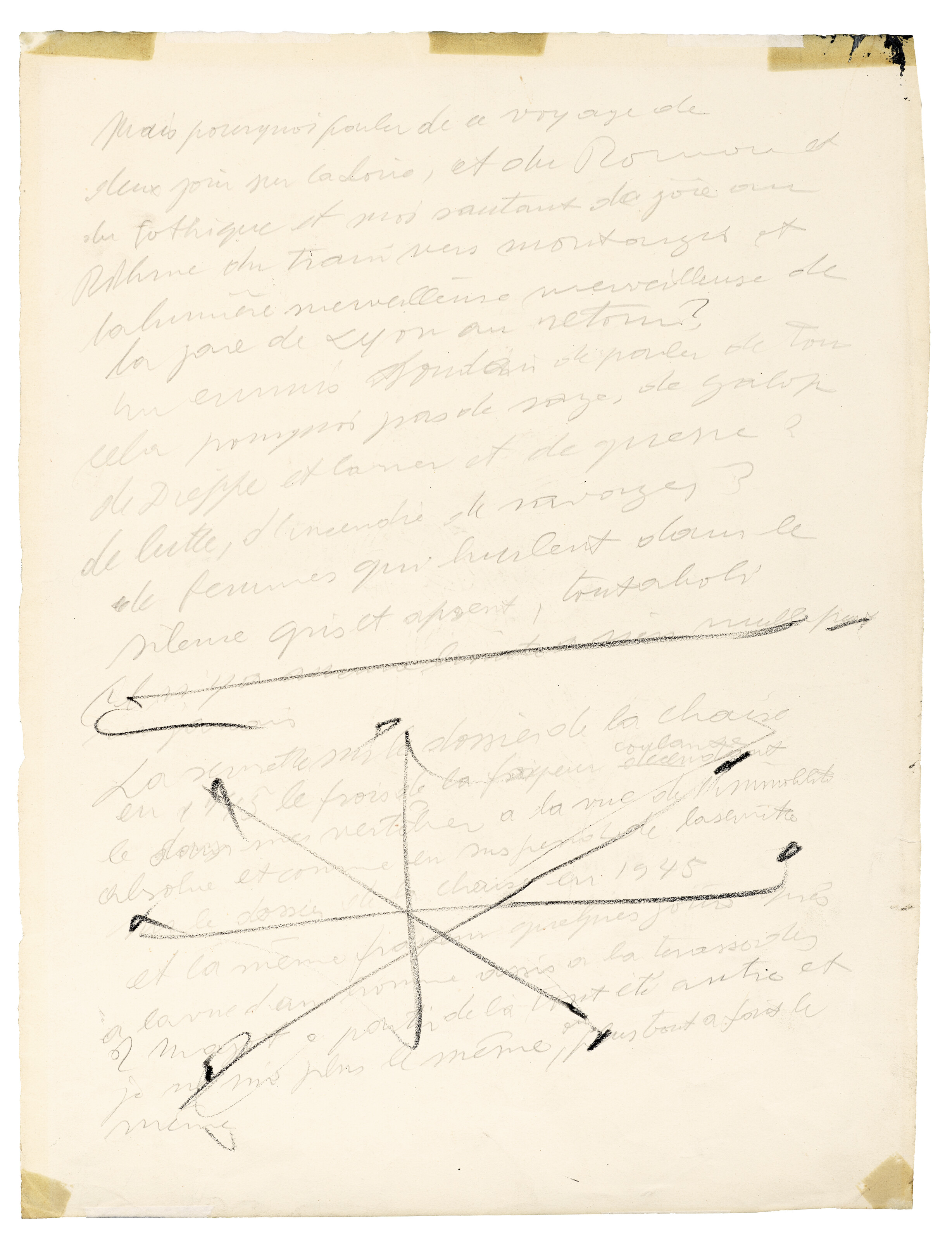 Alberto Giacometti — Печать ( справа ); Аннотации и схемы форм ( сзади ), изображение 3