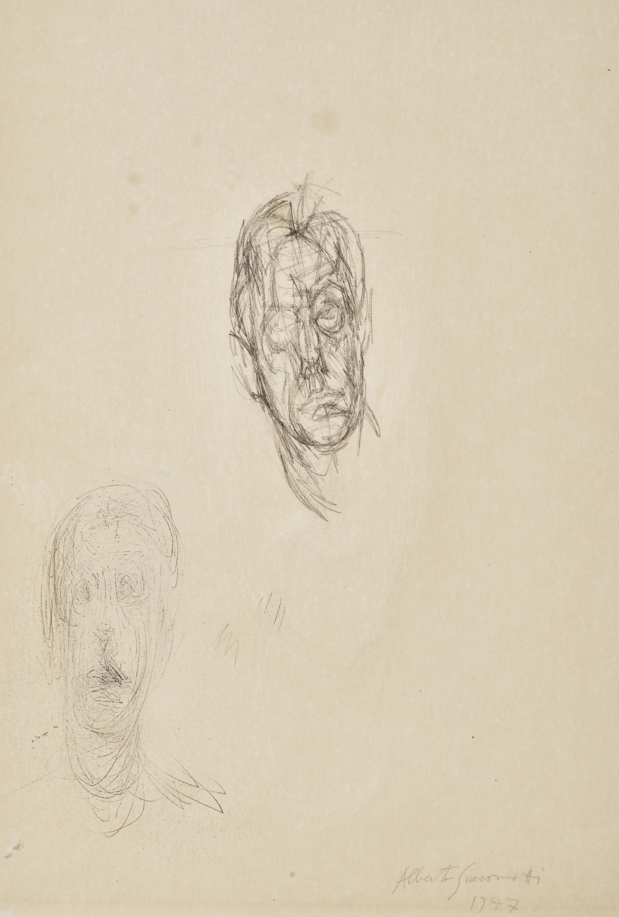 Alberto Giacometti — Тет-а-тет с Диего и его возлюбленной (прямая линия); Тет-а-тет (оборотная сторона), изображение 1