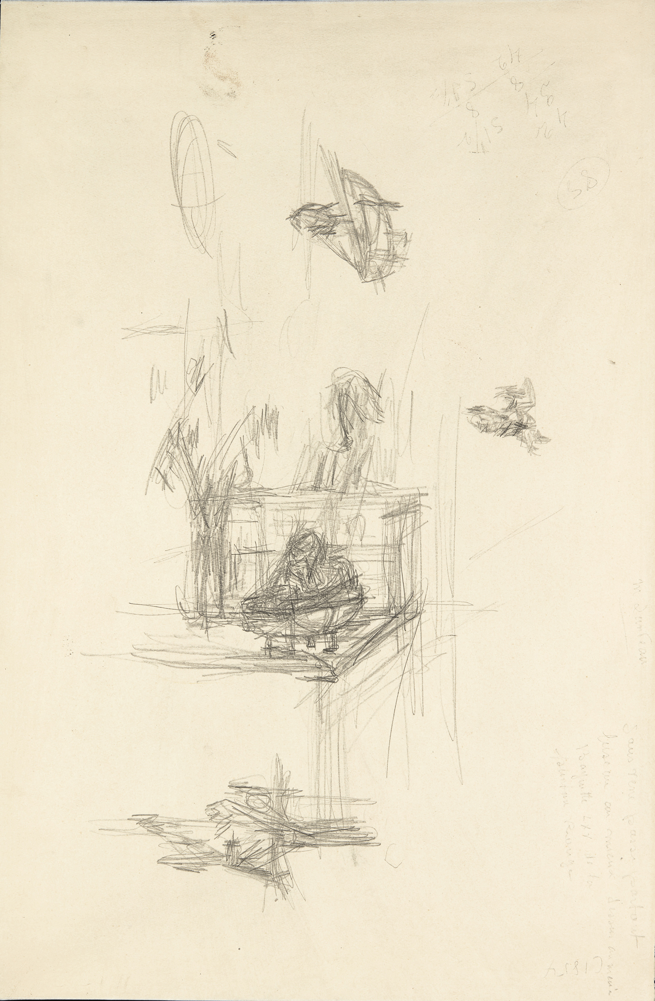 Alberto Giacometti — Смерть природы в букете цветов (прямая сторона) Этюды (оборотная сторона ), изображение 2