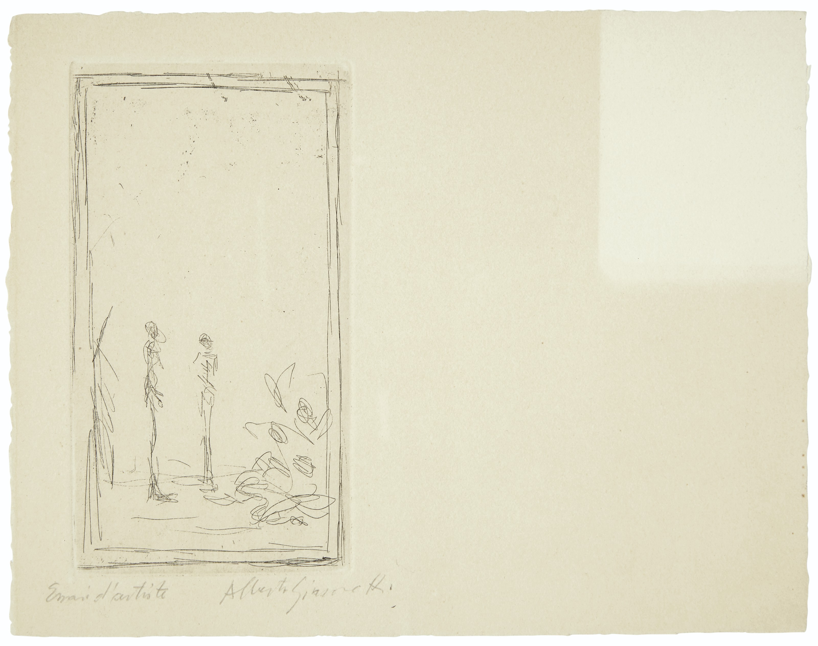 Alberto Giacometti — Двое фигурок танцуют за деньги, из "Поэм двух анналов"