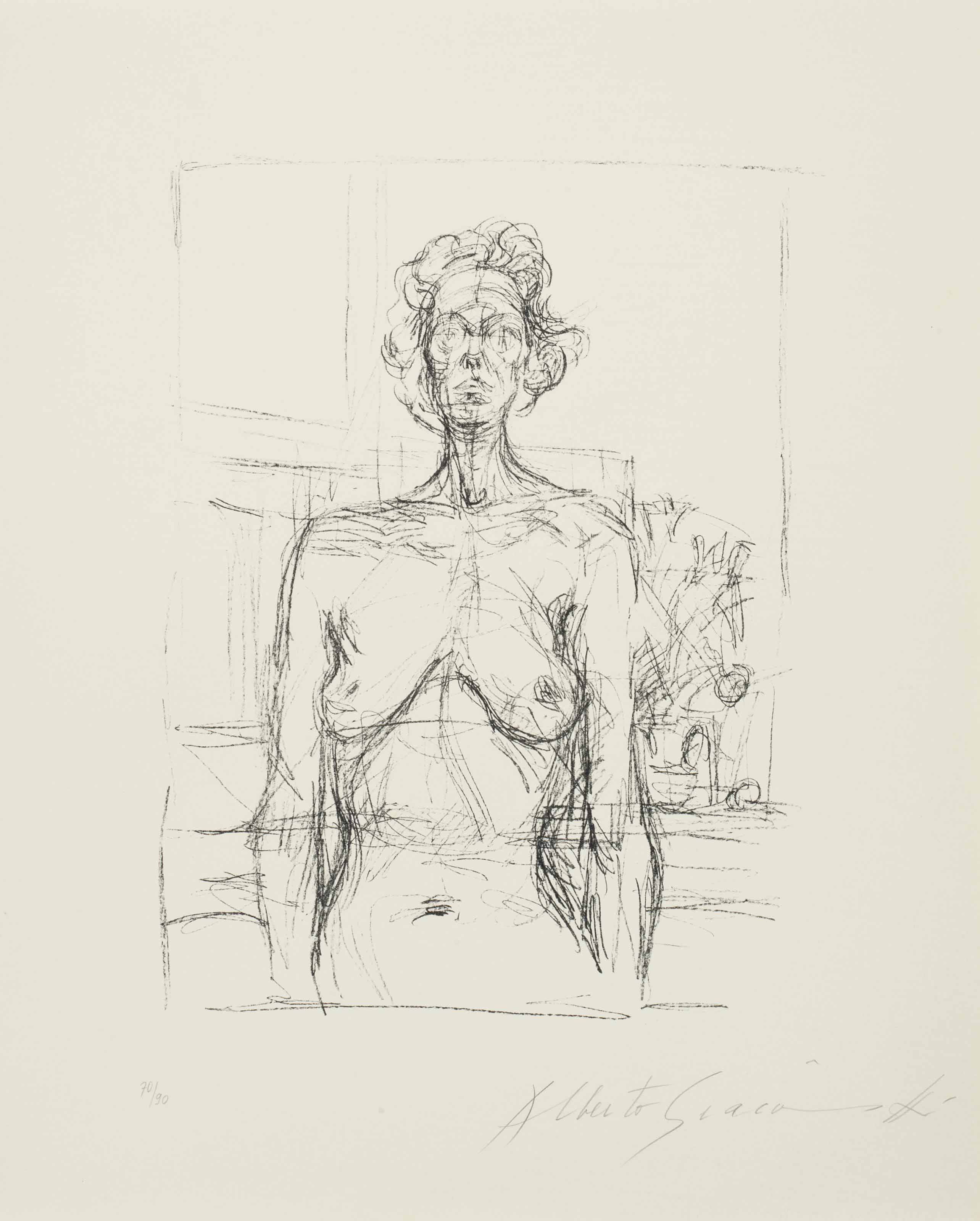 Alberto Giacometti — Обнаженная натура с цветами