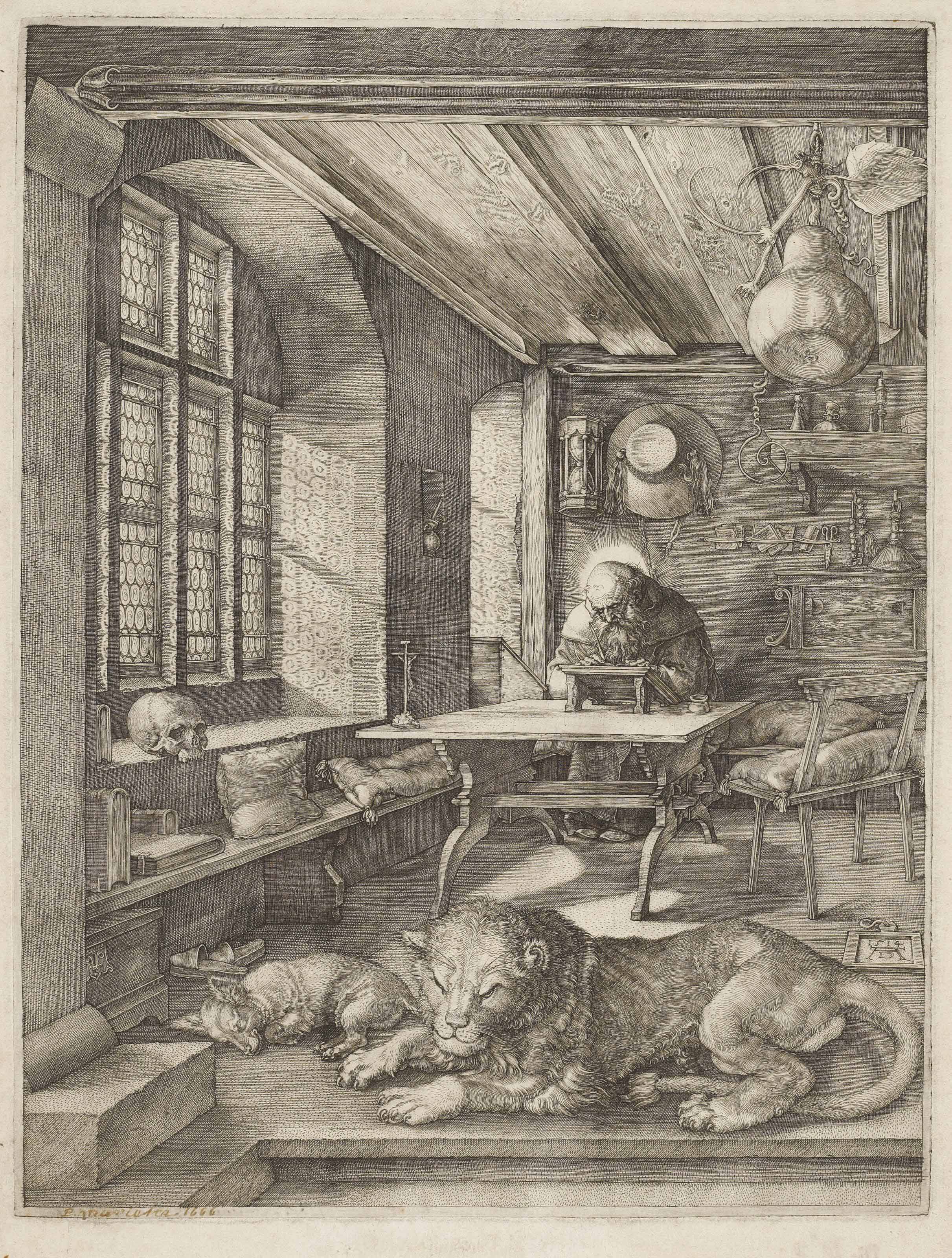 Albrecht Dürer — Святой Иероним в своем кабинете (Б. 60; М., Холл. 59; С.М.С. 70)