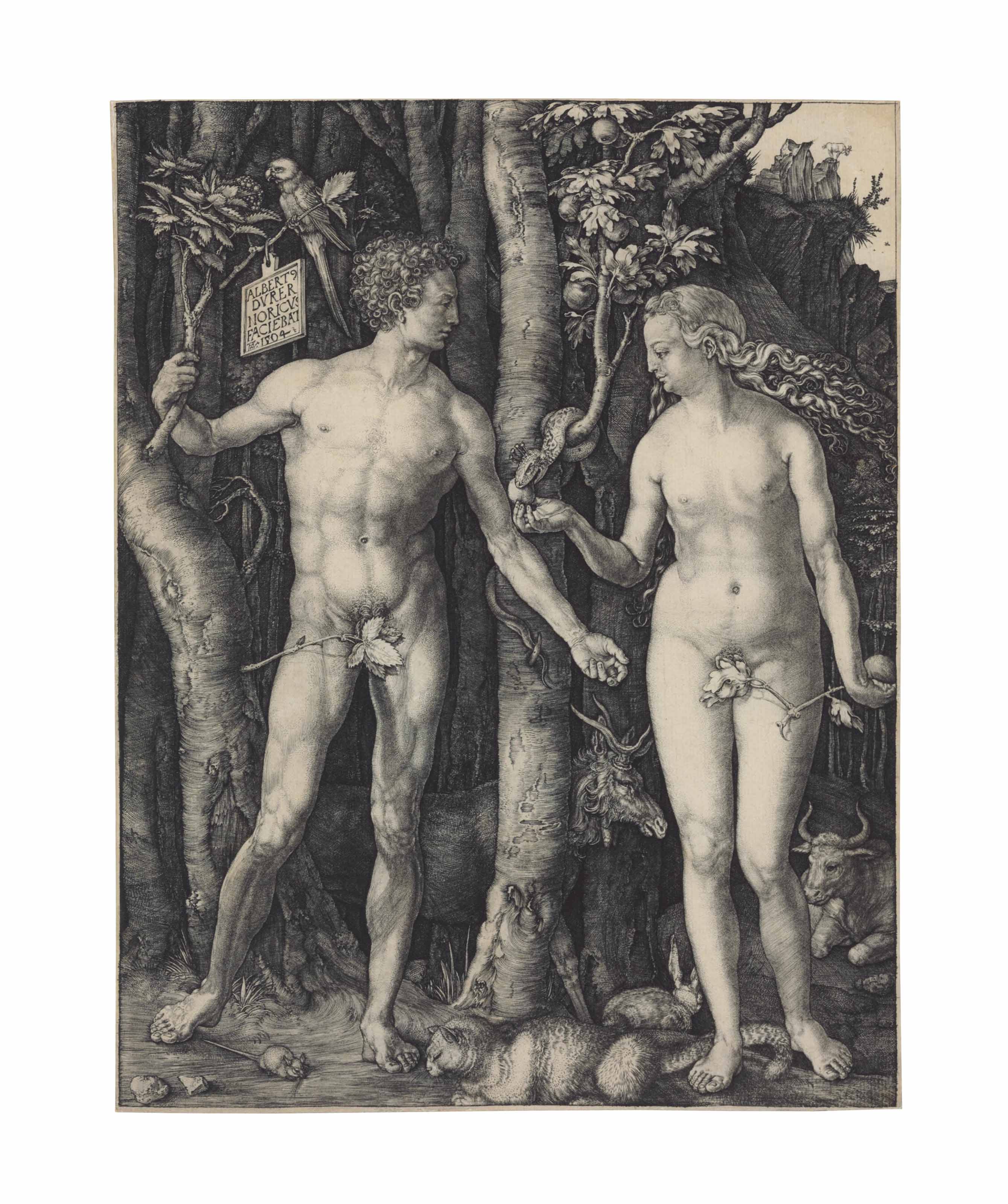 Albrecht Dürer — Адам и Ева (Б., М. Холл. 1; С.М.С. 39)