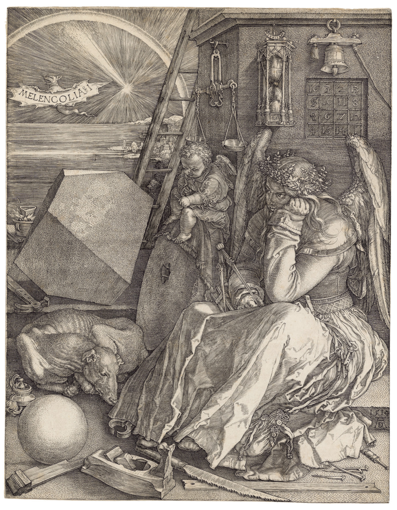 Albrecht Dürer — Меленколия I (B. 74; M., Holl. 75; S.M.S. 71)