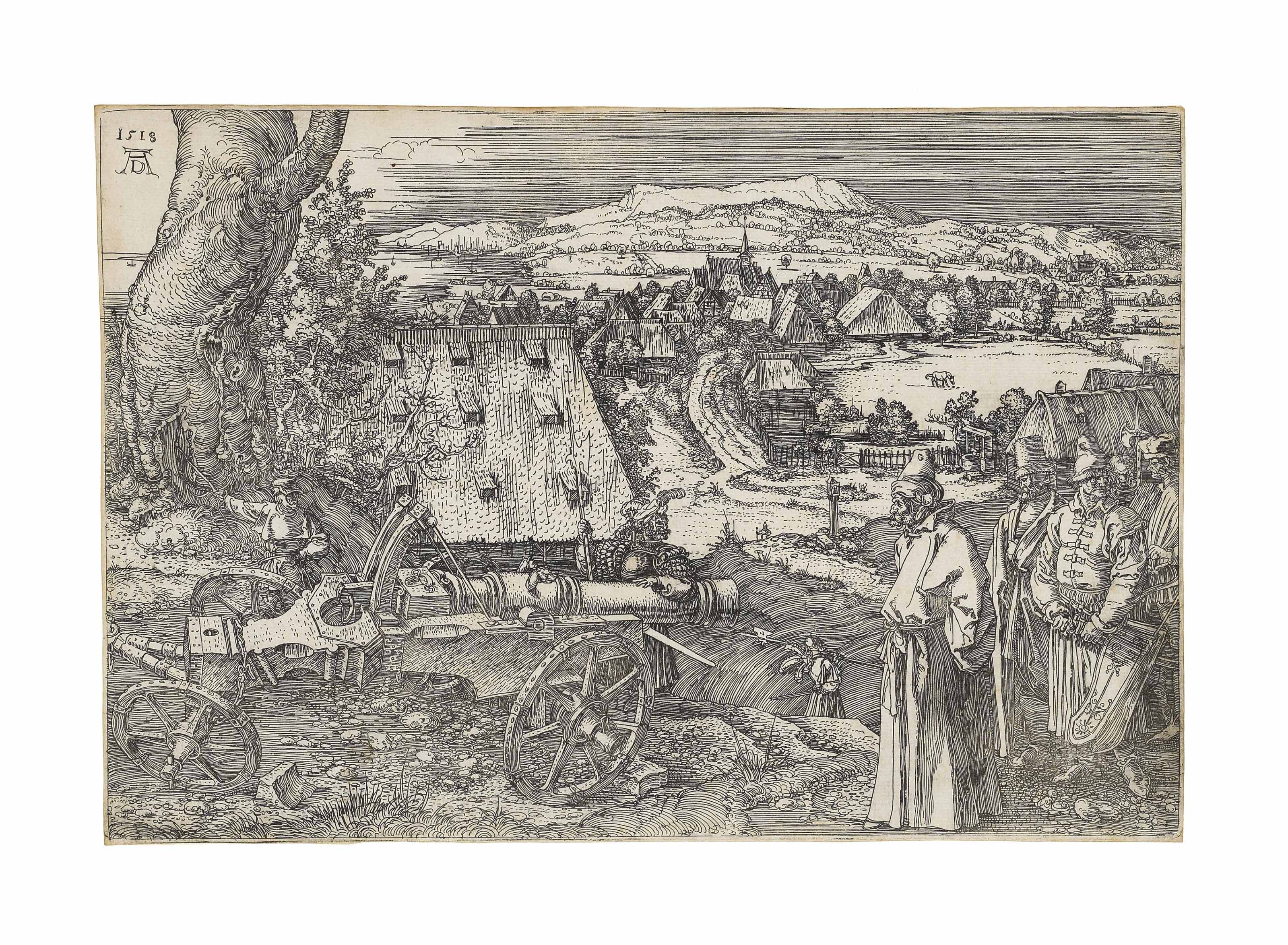 Albrecht Dürer — Пейзаж с пушкой (ч. 99; М., Зал. 96; С.М.С. 85)