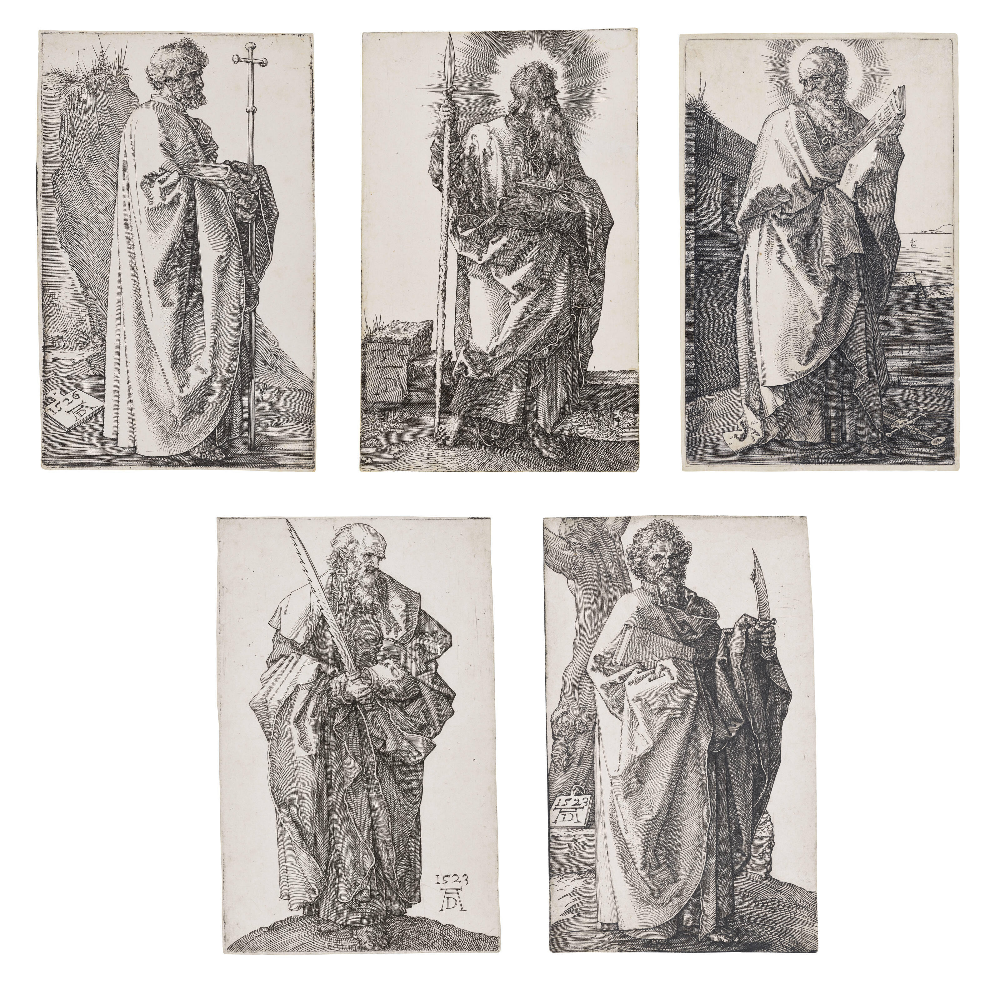 Albrecht Dürer — Пять апостолов: святые Варфоломей, Павел, Филипп, Симон и Фома, изображение 1