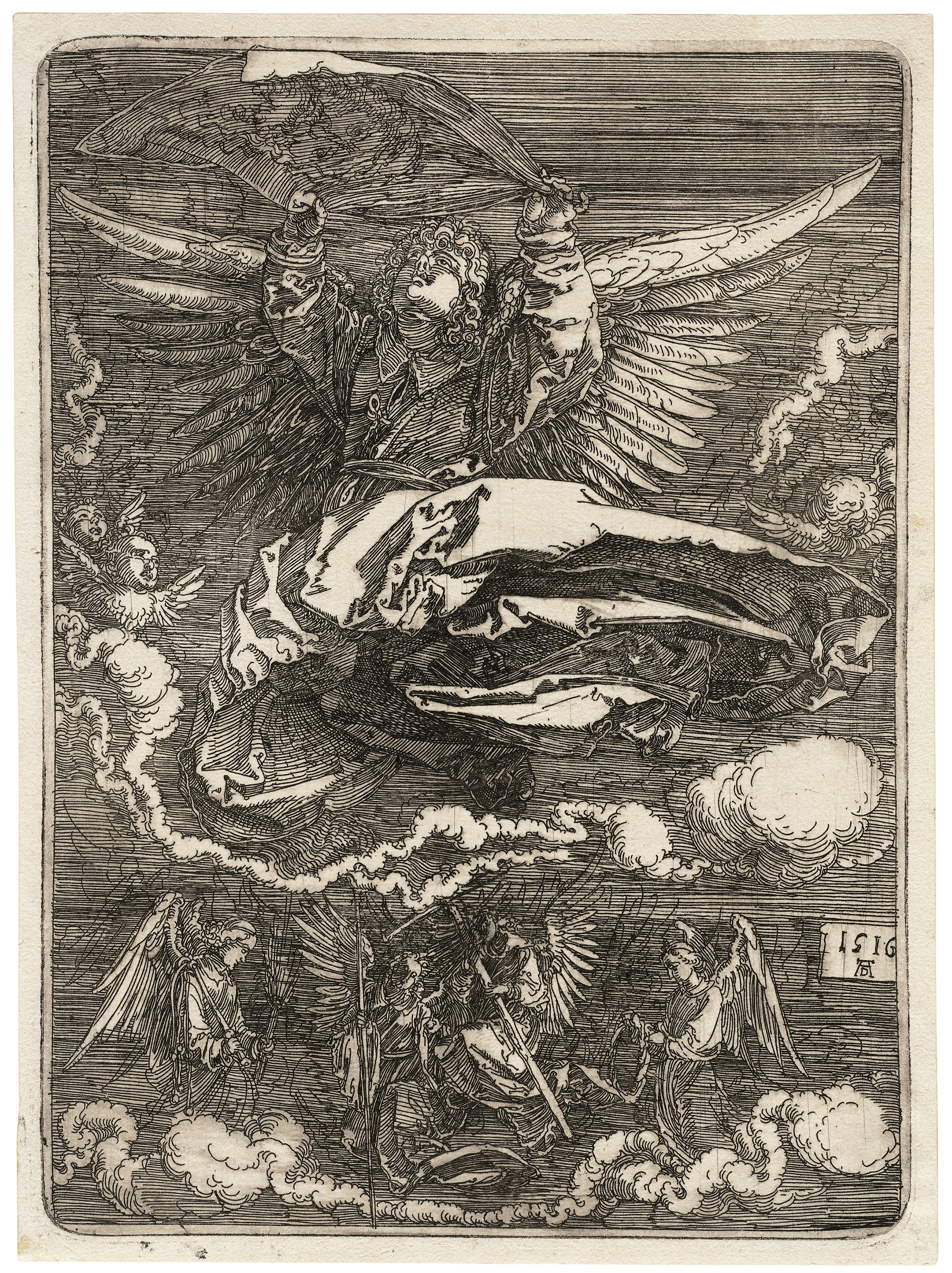 Albrecht Dürer — Сударий, удерживаемый одним Ангелом