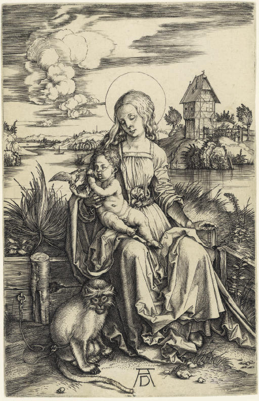 Albrecht Dürer — Богородица с младенцем и обезьяной (ч. 42; М., Зал. 30; С.М.С. 20)