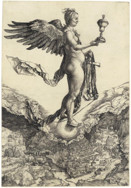 Albrecht Dürer — Немезида (Великая удача) (Б. 77; М., Зал. 72; С.М.С. 33)