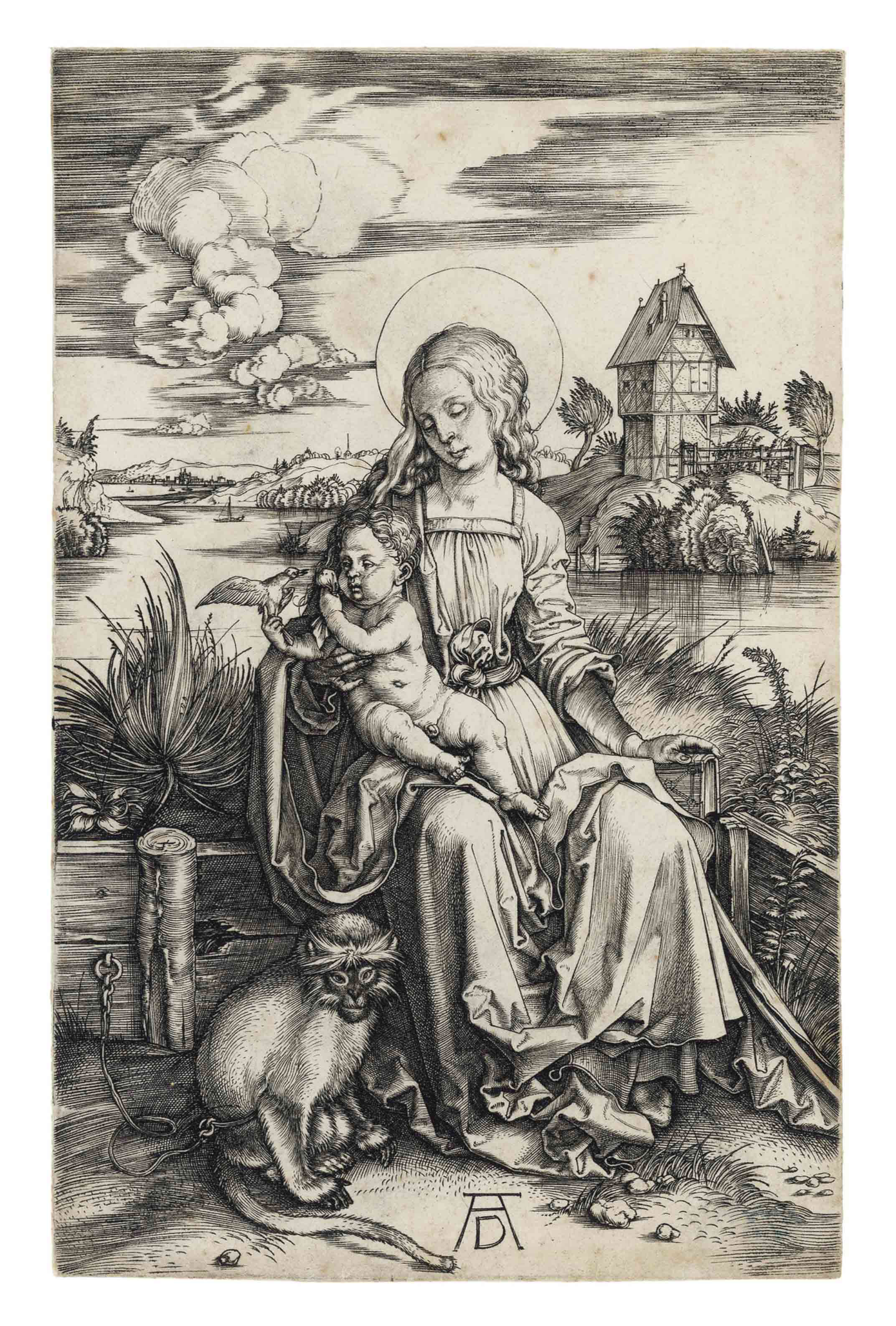 Albrecht Dürer — Богородица с младенцем и обезьяной (ч. 42; М., Зал. 30; С.М.С. 20)