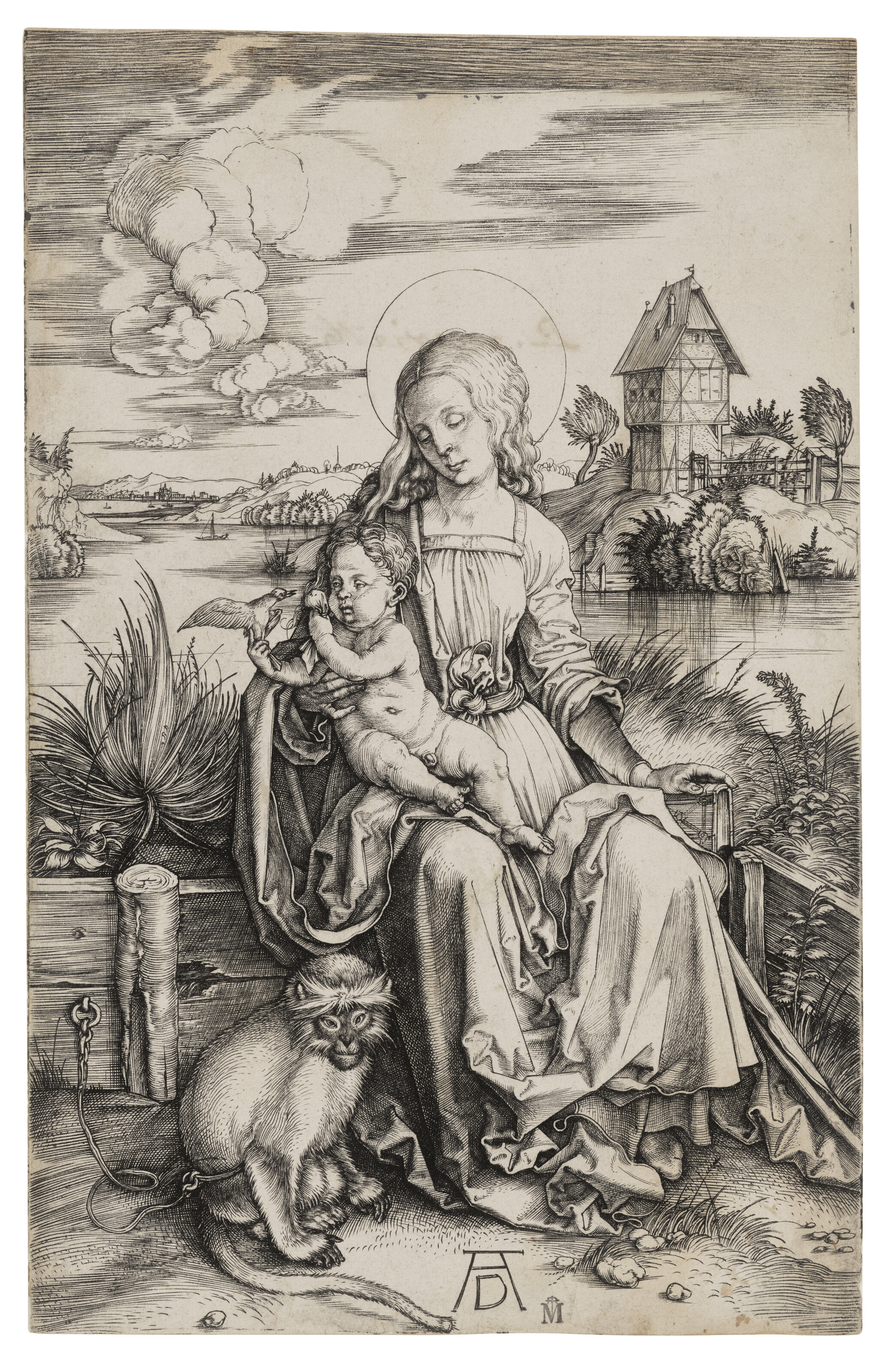 Albrecht Dürer — Богородица с младенцем и обезьяной