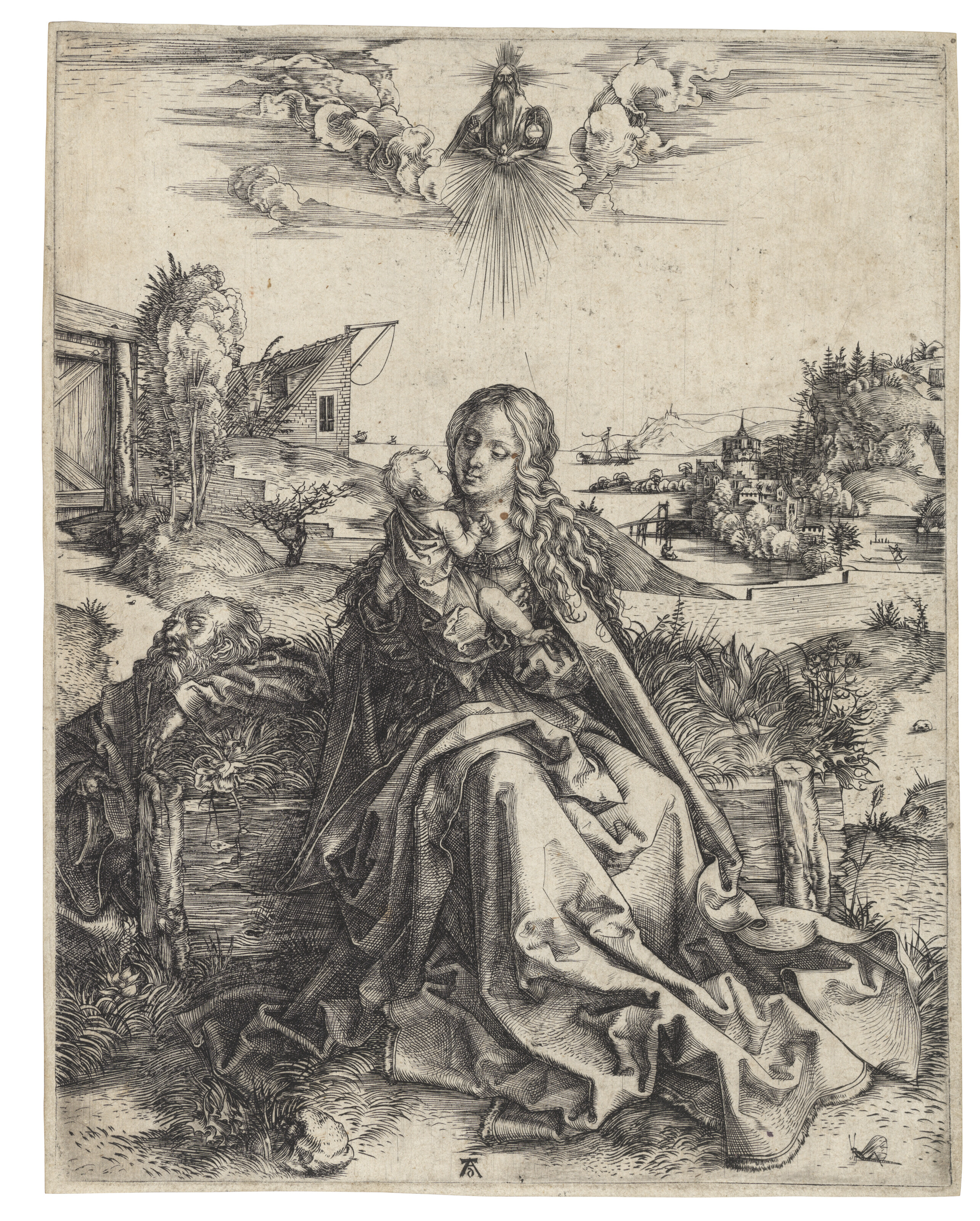 Albrecht Dürer — Дева Мария и младенец с бабочкой