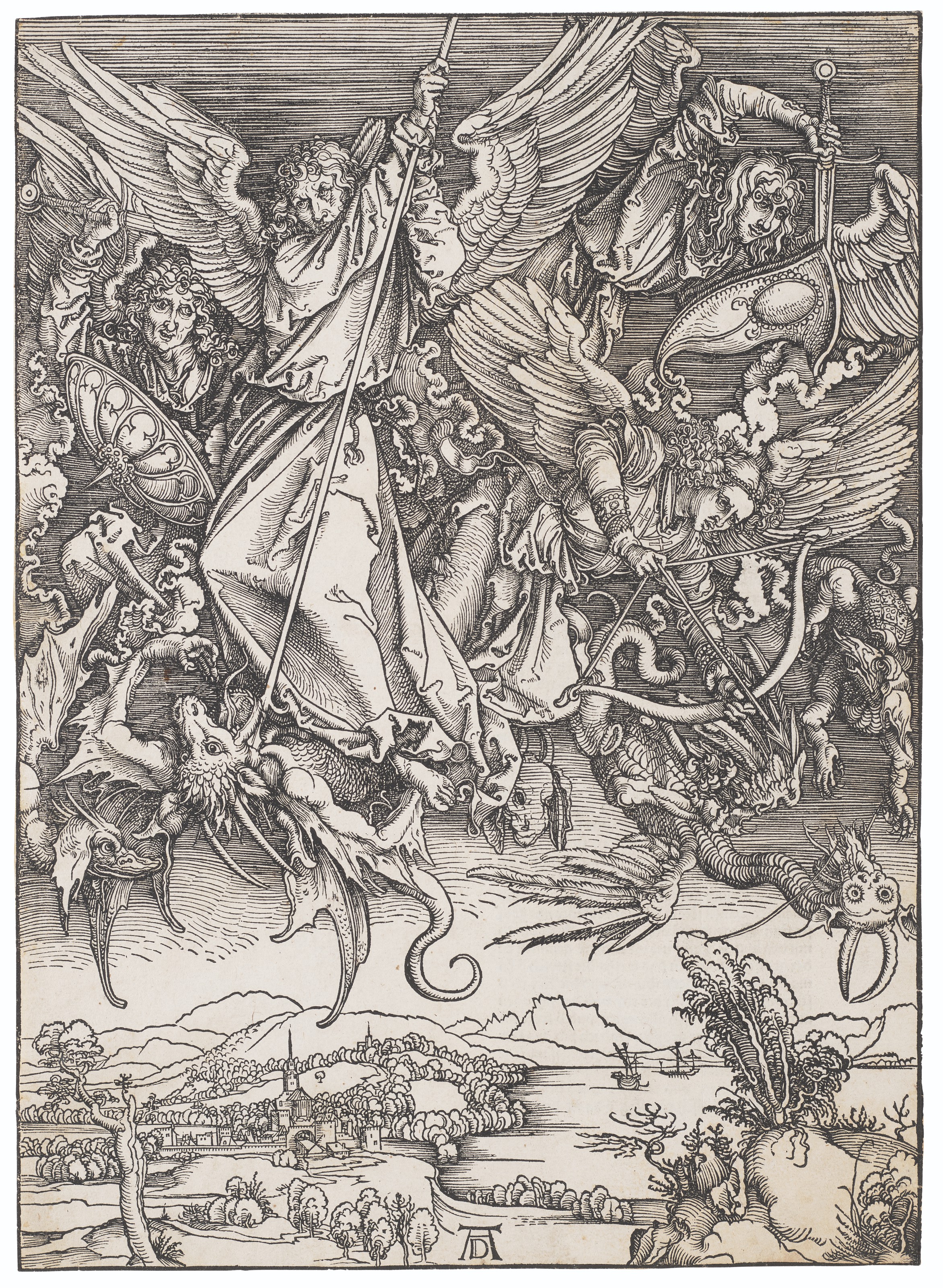 Albrecht Dürer — Святой Михаил, сражающийся с драконом, из фильма "Апокалипсис"