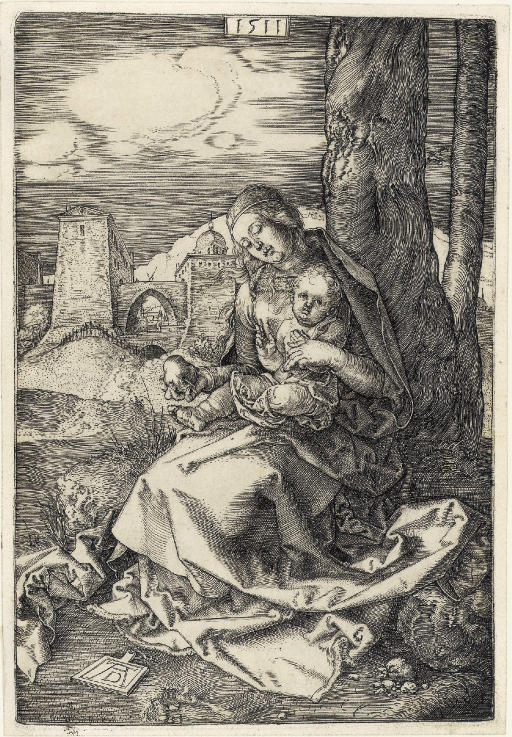 Albrecht Dürer — Богородица с младенцем и грушей (Б. 41; М., Зал. 33; С.М.С. 63)
