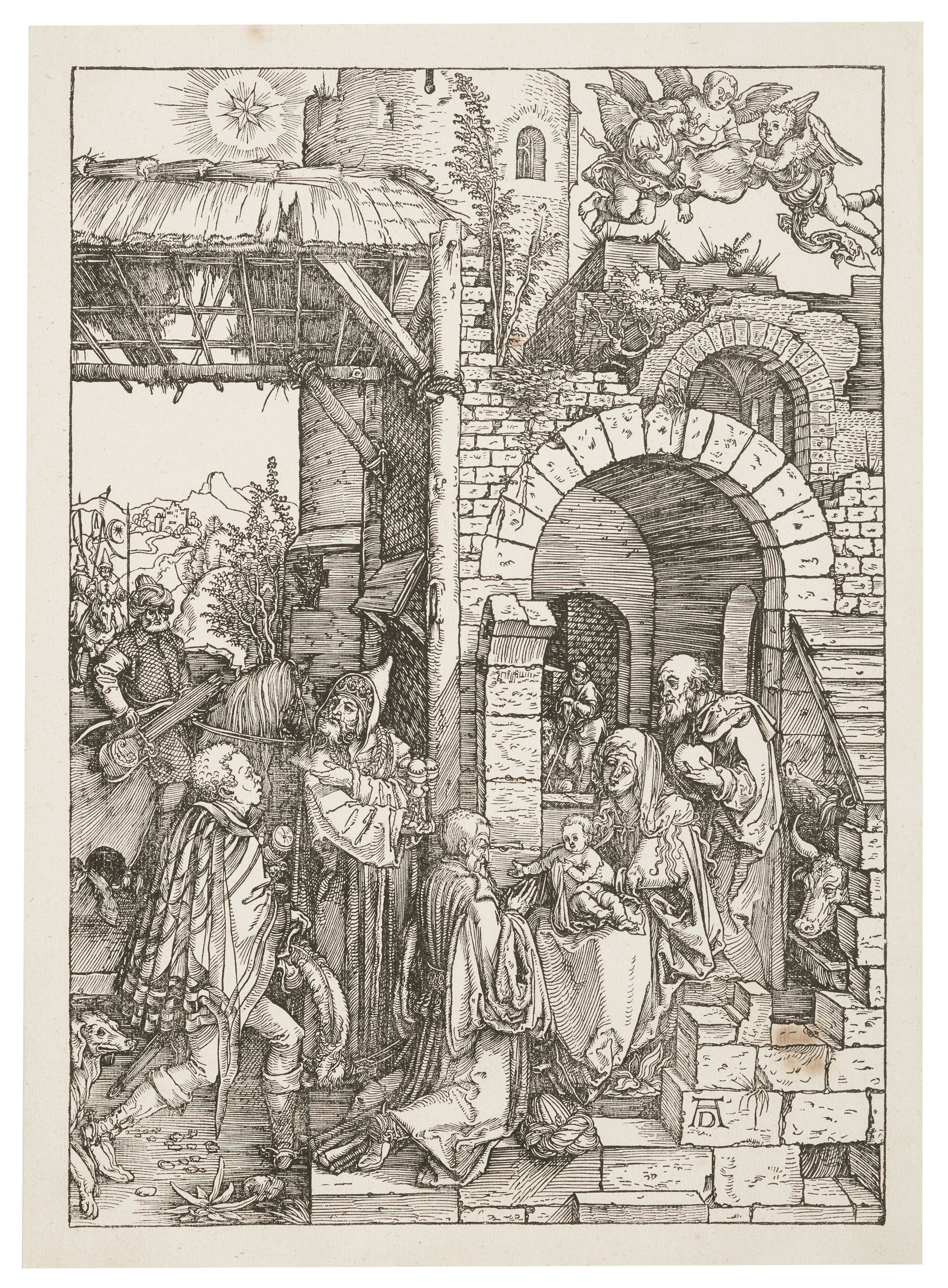 Albrecht Dürer — Поклонение волхвов, из книги "Житие Пресвятой Девы"
