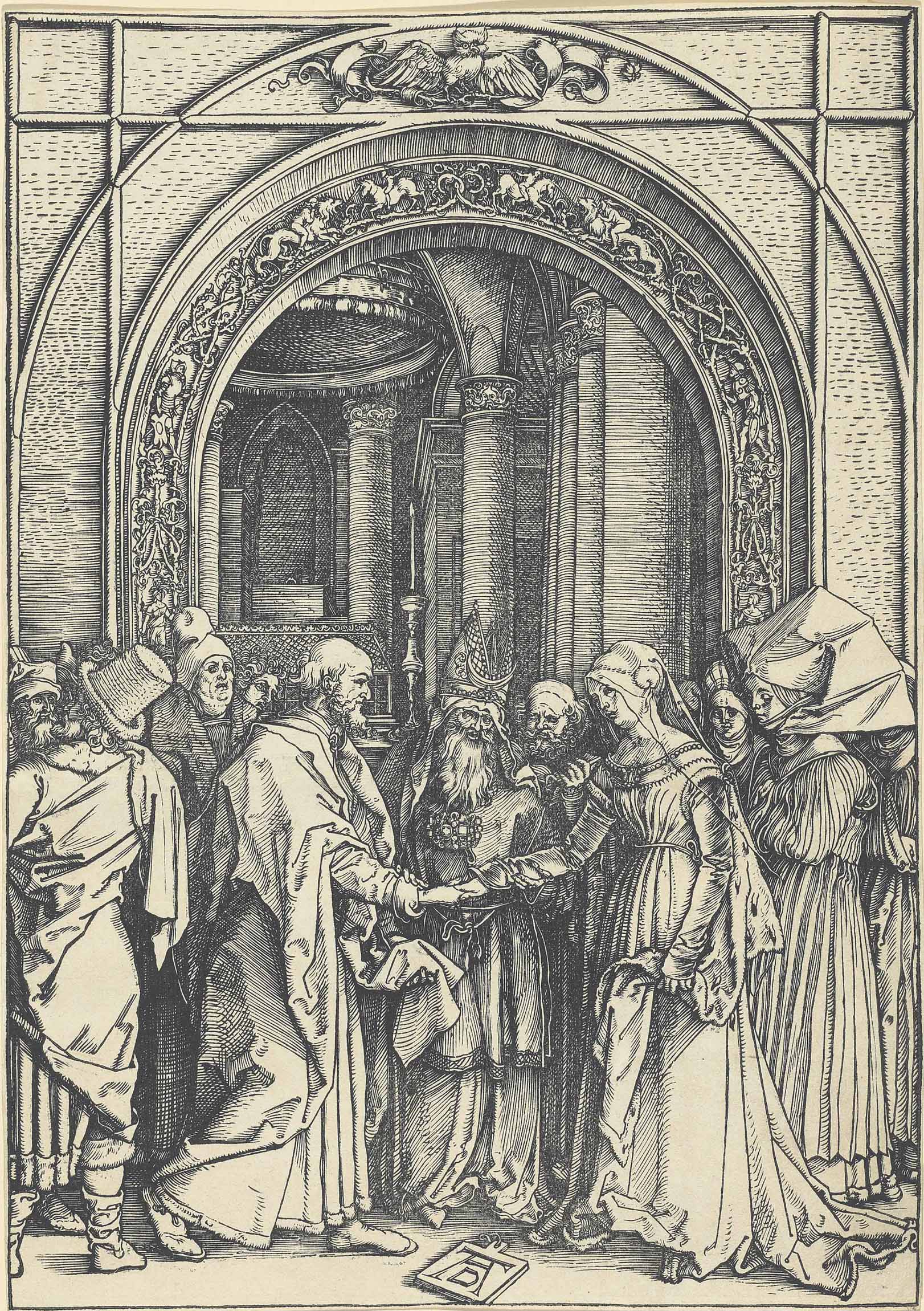 Albrecht Dürer — Обручение Пресвятой Девы, из книги "Жизнь Пресвятой Девы".