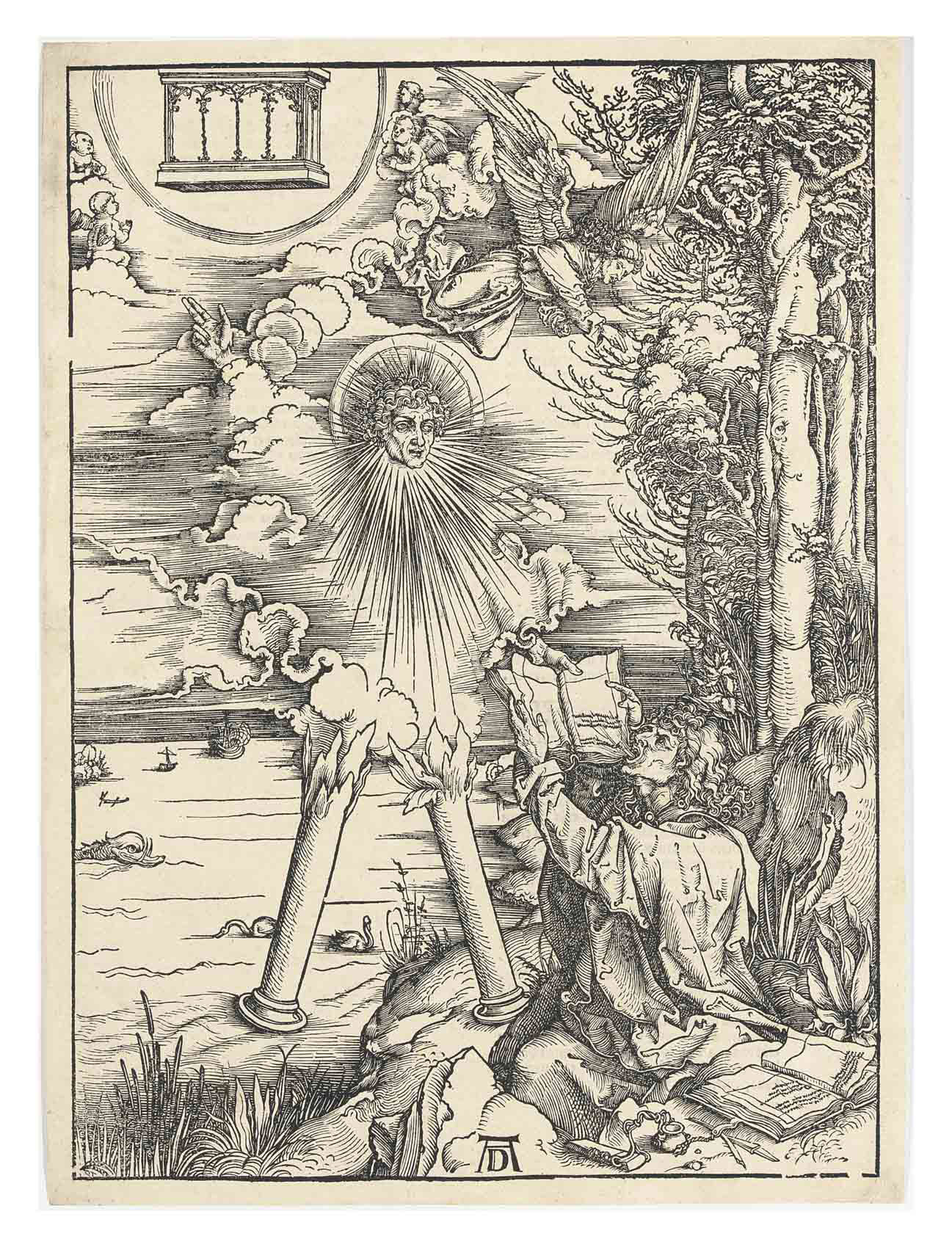 Albrecht Dürer — Святой Иоанн, пожирающий Книгу, из Апокалипсиса (Б. 70; М., гл. 172; С.М.С. 120)