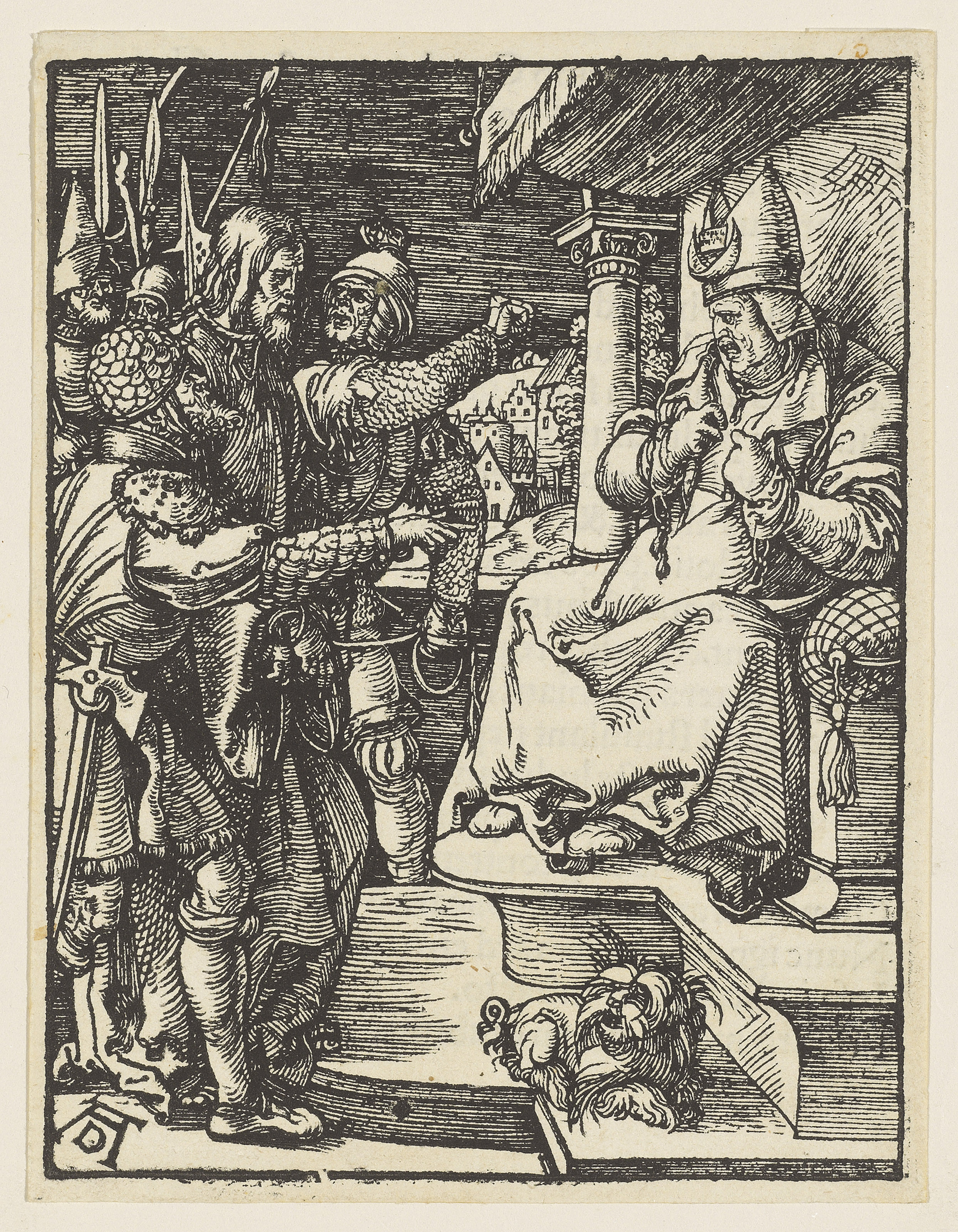 Albrecht Dürer — Предательство Христа и Христос перед Каиафой, из книги "Малые страсти", изображение 2