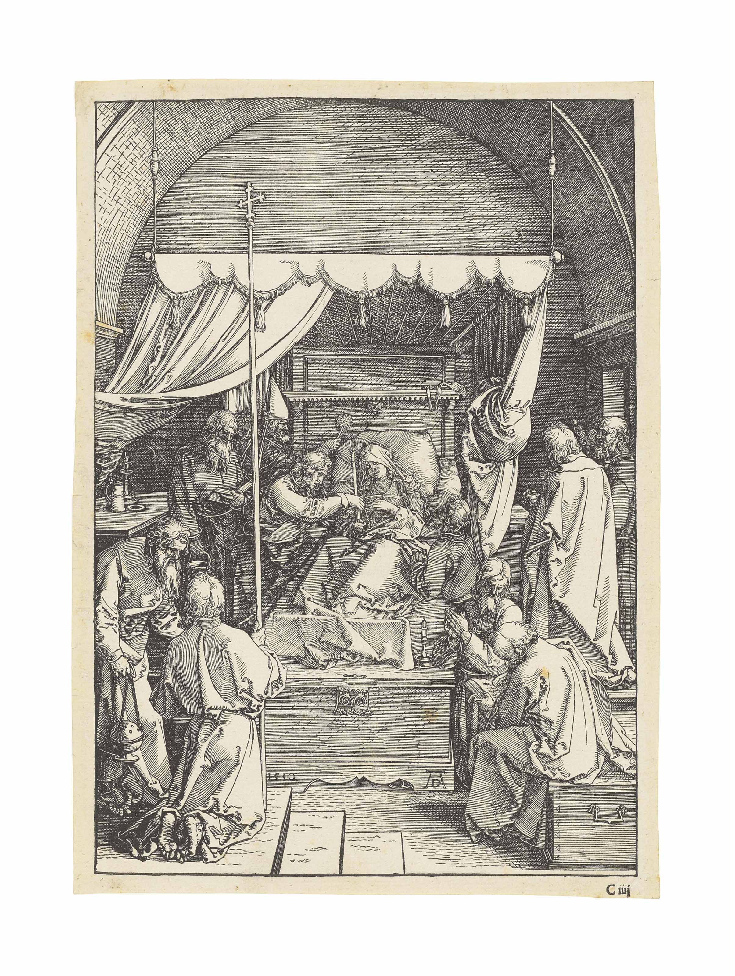 Albrecht Dürer — Смерть Пресвятой Девы, из книги "Жизнь Пресвятой Девы"