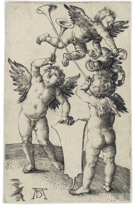 Albrecht Dürer — Три гения (Б. 66; М., Зал. 99; С.М.С. 29)