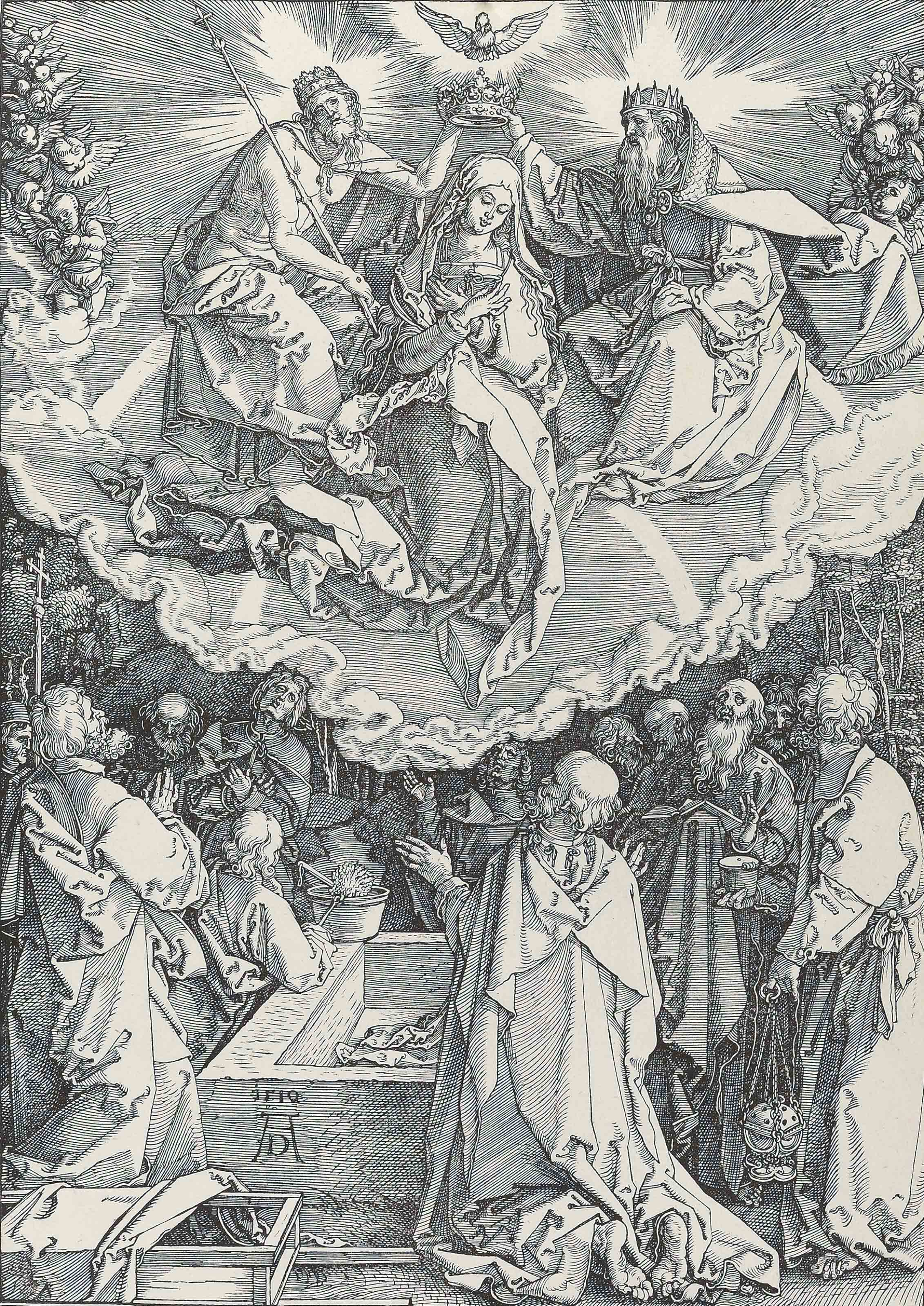 Albrecht Dürer — Успение и коронация Пресвятой Девы, из книги "Жизнь Пресвятой Девы" (Барч, 94; Медер, Холстейн, 206)